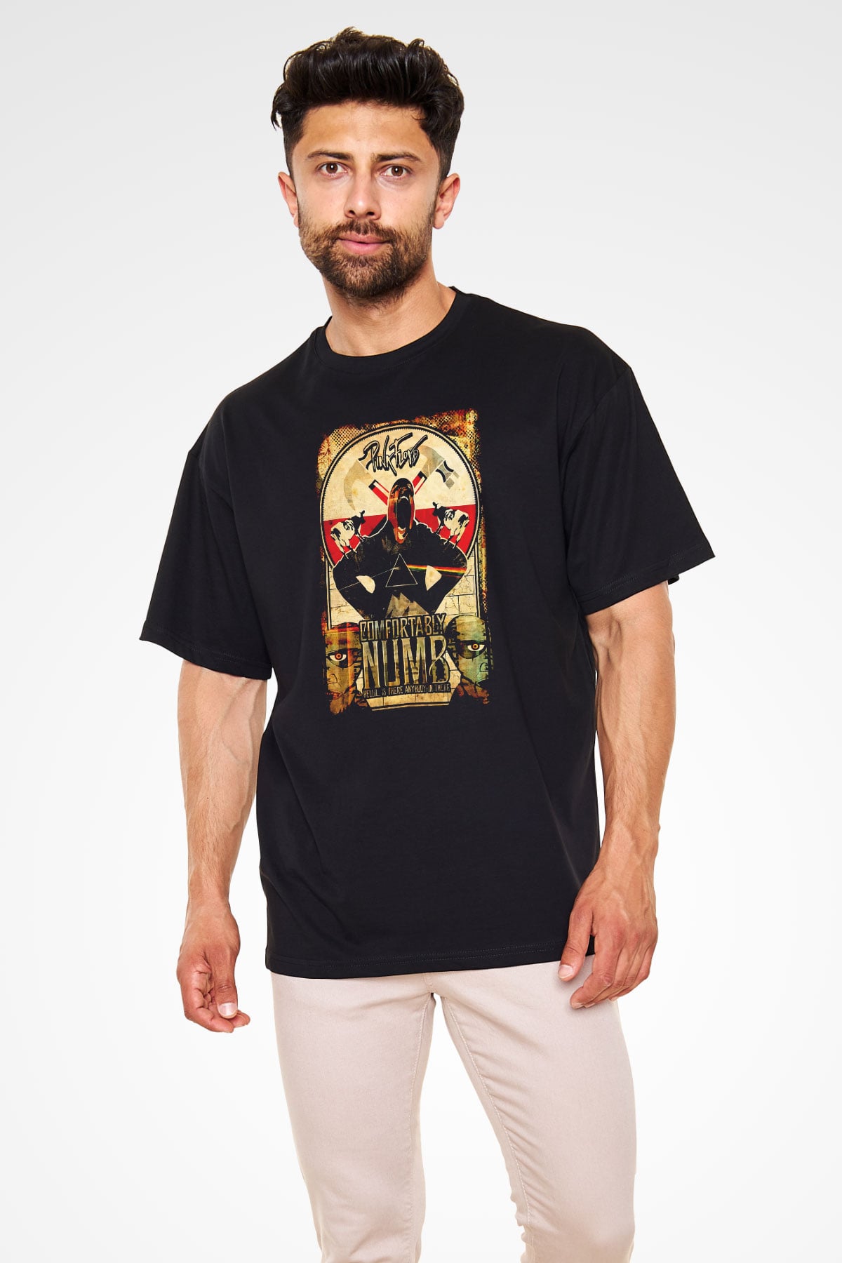 Pink Floyd Siyah Unisex Oversize Tişört T-Shirt