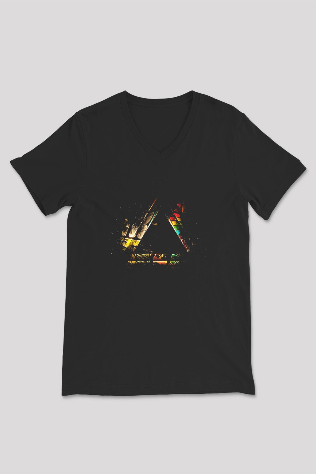 Pink Floyd Siyah Unisex V Yaka Tişört T-Shirt
