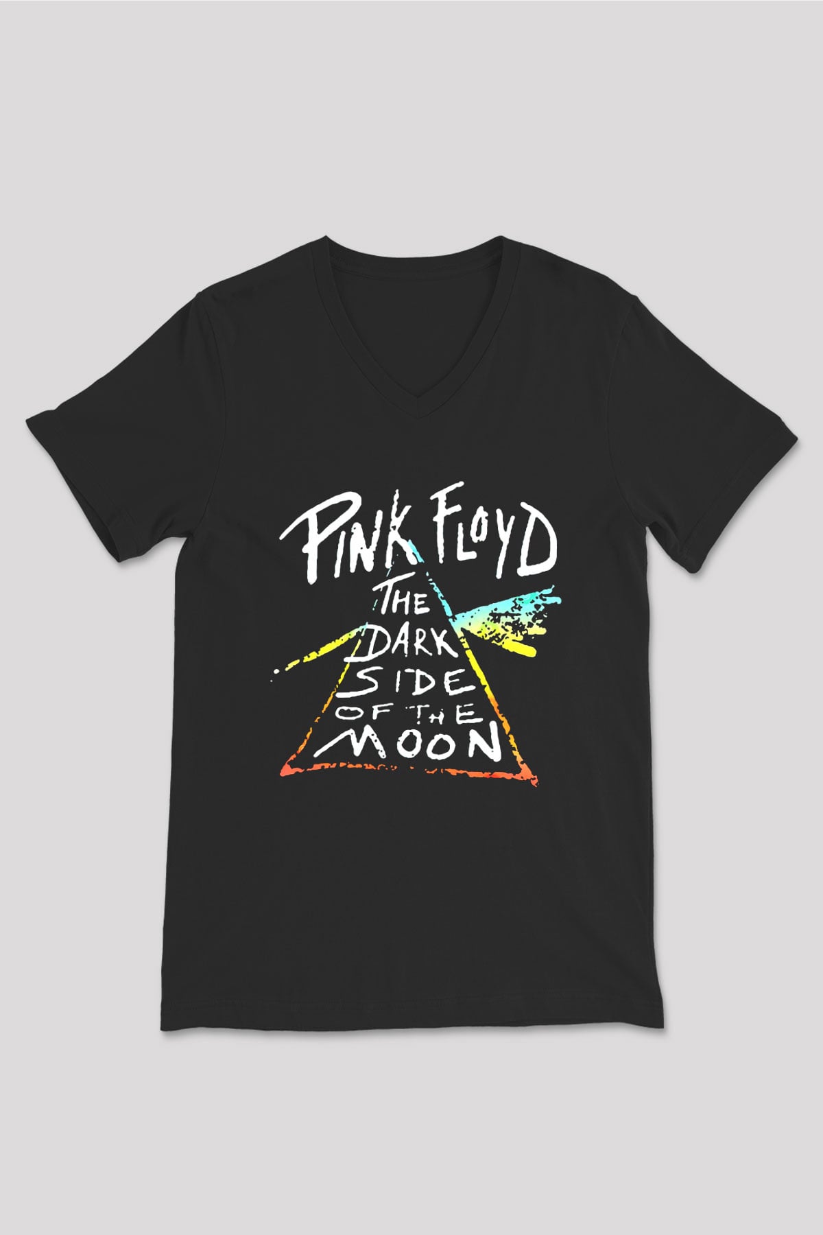 Pink Floyd Siyah Unisex V Yaka Tişört