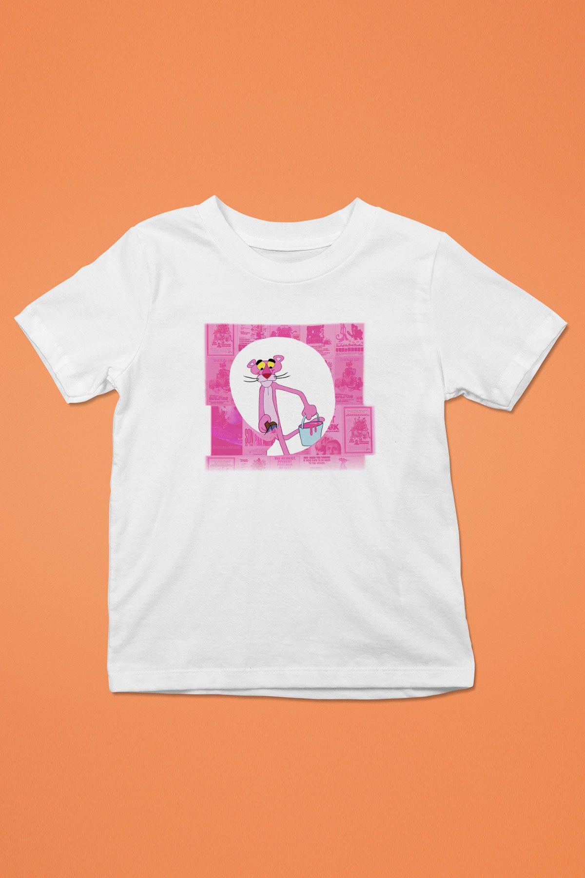 Pink Panther Baskılı Beyaz Unisex Çocuk Tişört
