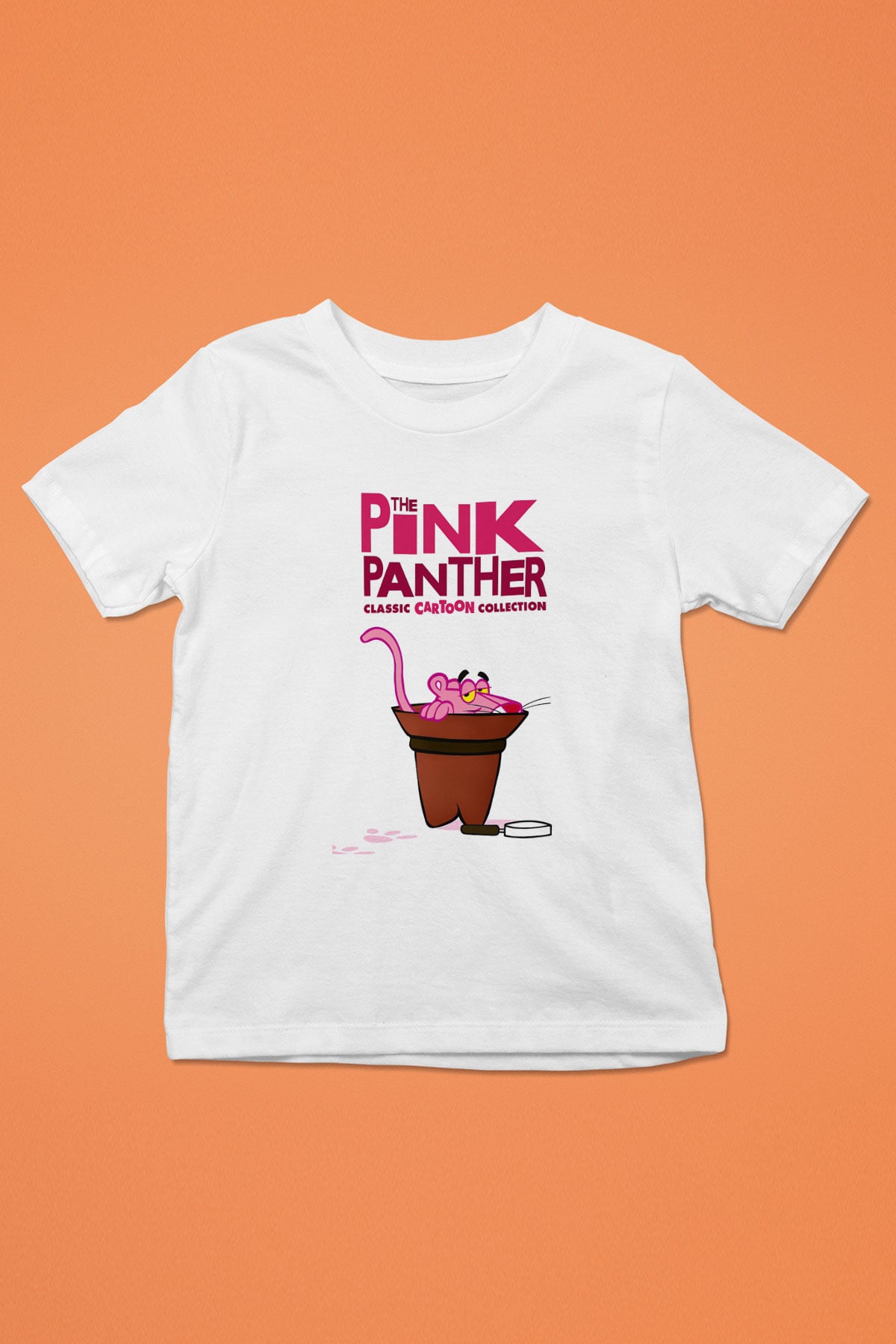 Pink Panther Baskılı Beyaz Unisex Çocuk Tişört