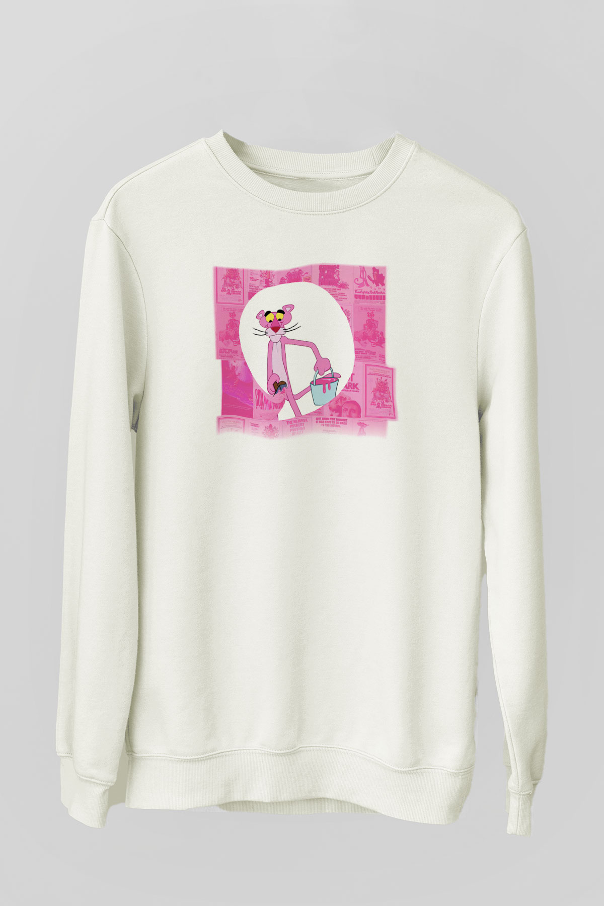Pink Panther Beyaz Unisex Sweatshirt