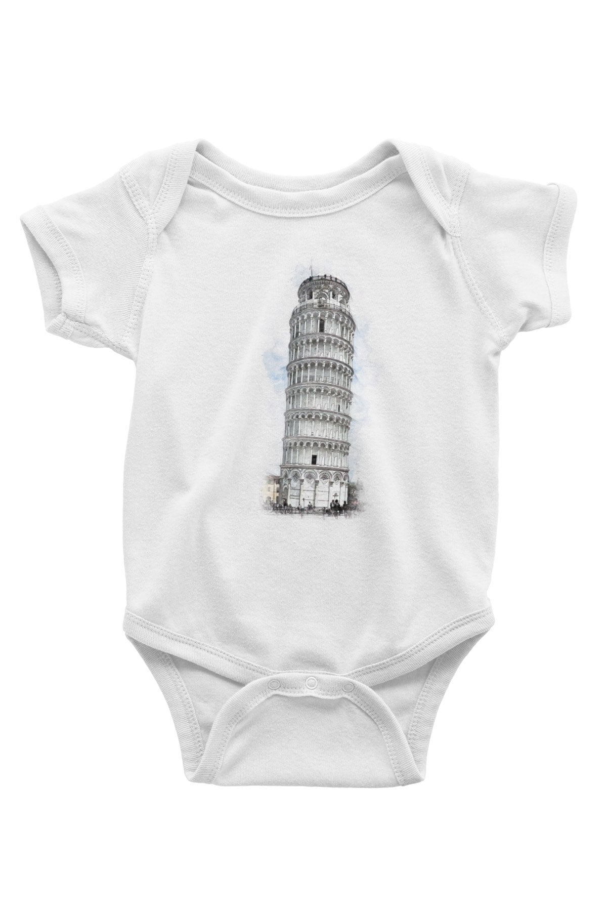 Pisa Kulesi Beyaz Bebek Body - Zıbın