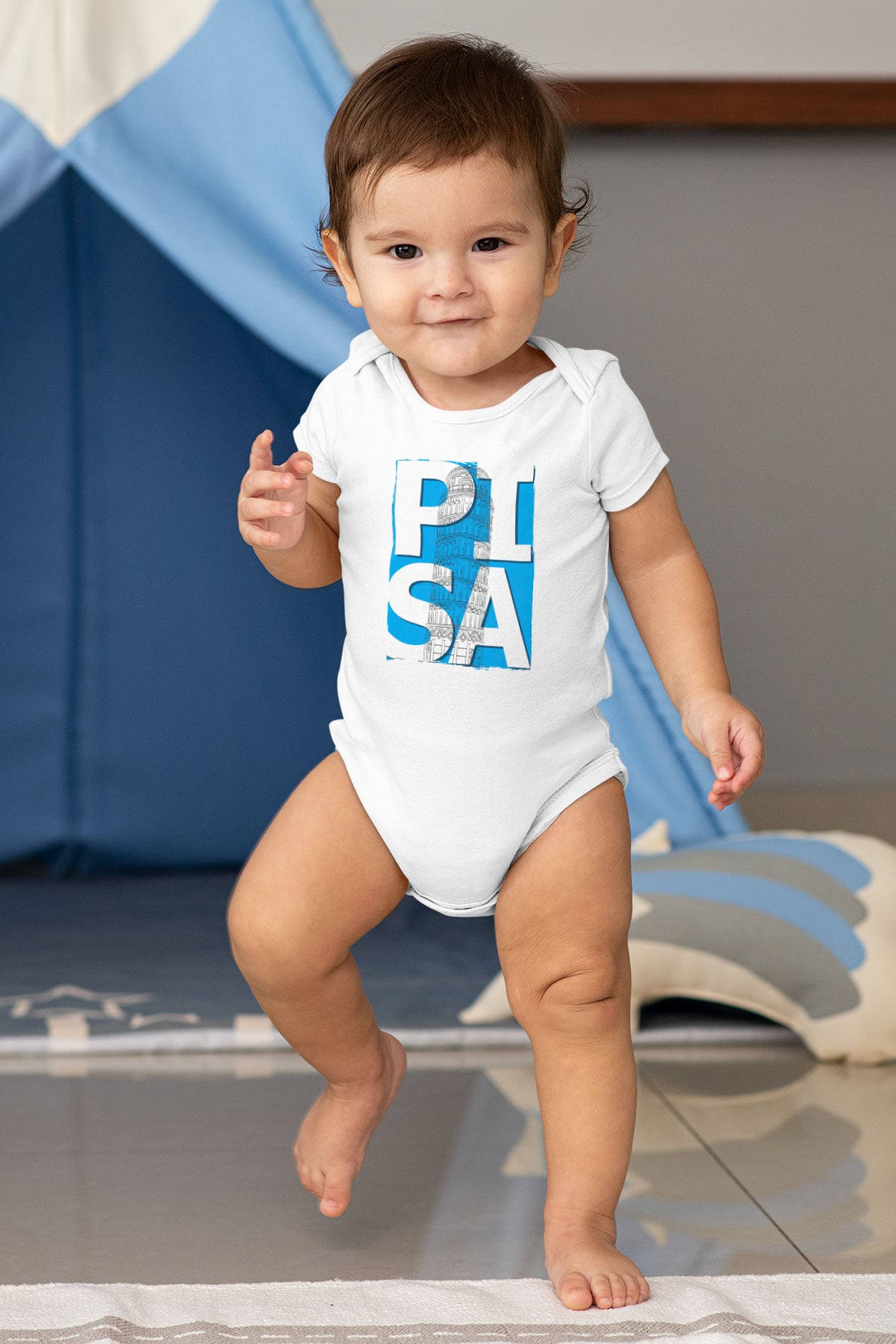 Pisa Kulesi Beyaz Bebek Body - Zıbın