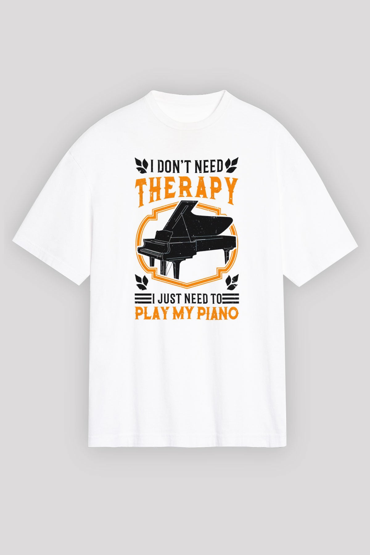 Piyanist Beyaz Oversize Tişört Oversize T-shirt - TişörtFabrikası