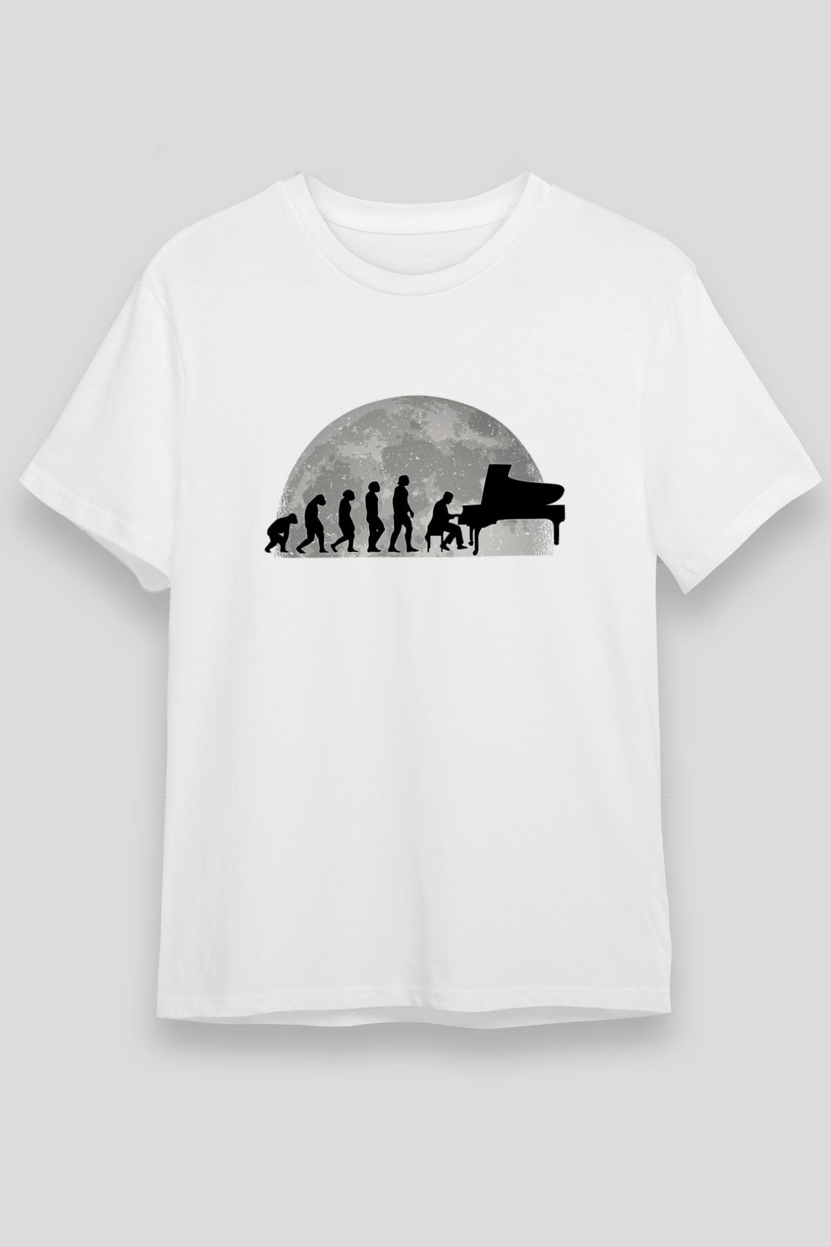 Piyanist Beyaz Unisex Tişört T-Shirt - TişörtFabrikası