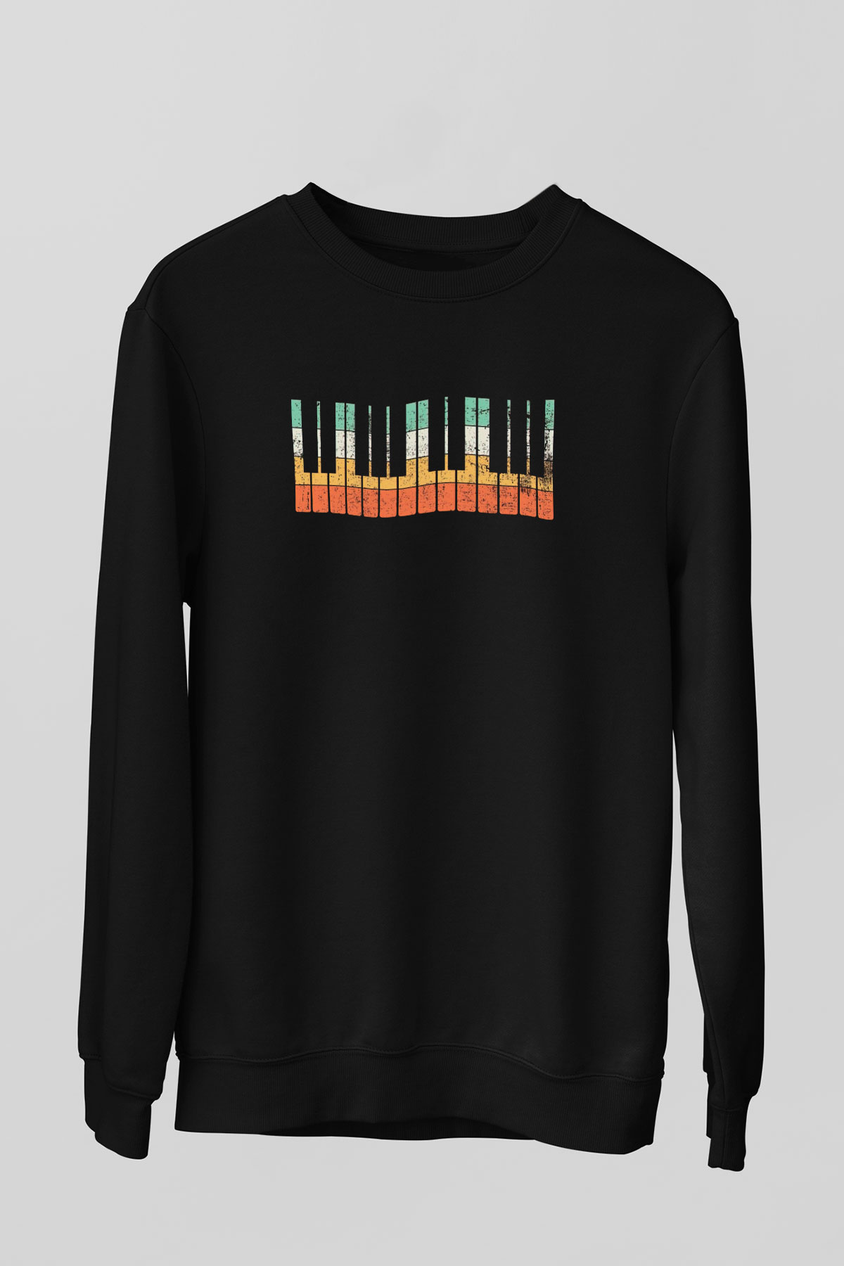 Piyanist Siyah Unisex Sweatshirt