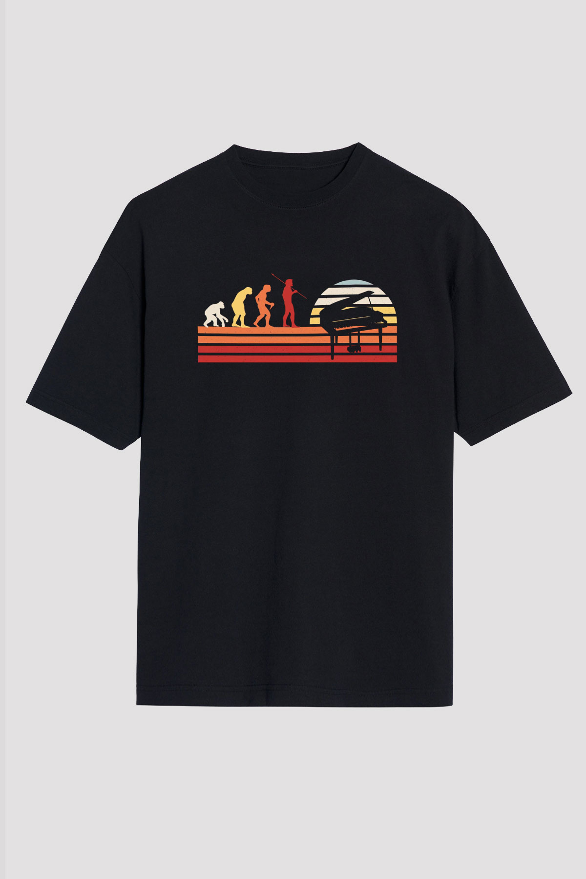 Piyanist Siyah Oversize Tişört Oversize T-shirt - TişörtFabrikası