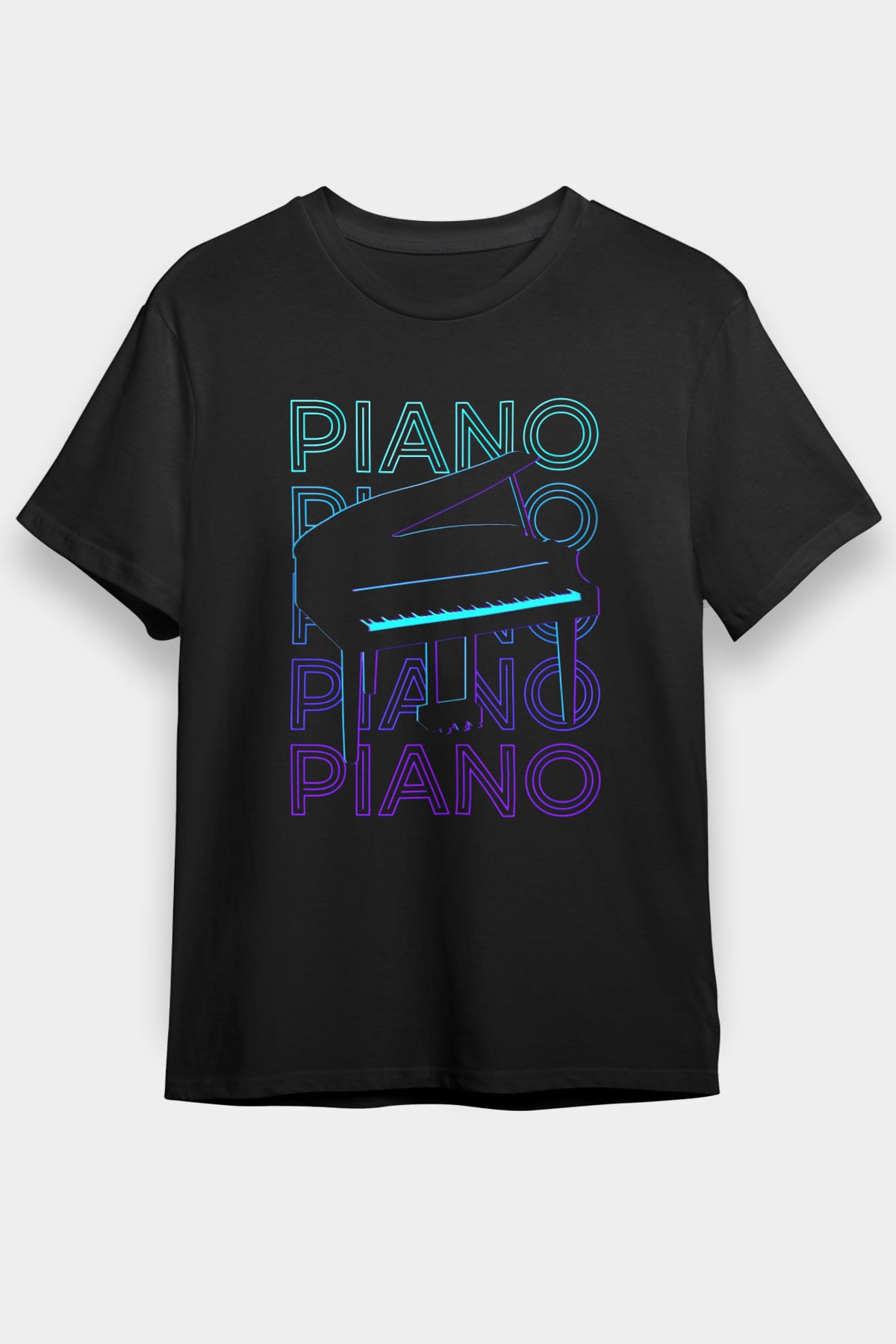 Piyanist Siyah Unisex Tişört T-Shirt - TişörtFabrikası
