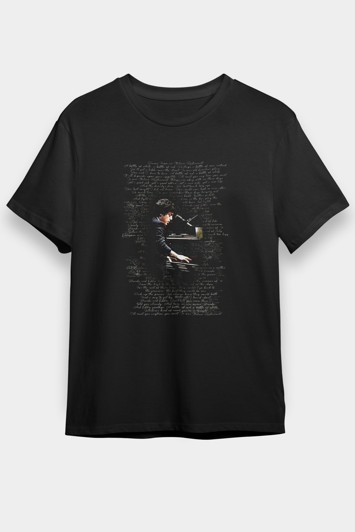 Piyanist Siyah Unisex Tişört T-Shirt - TişörtFabrikası