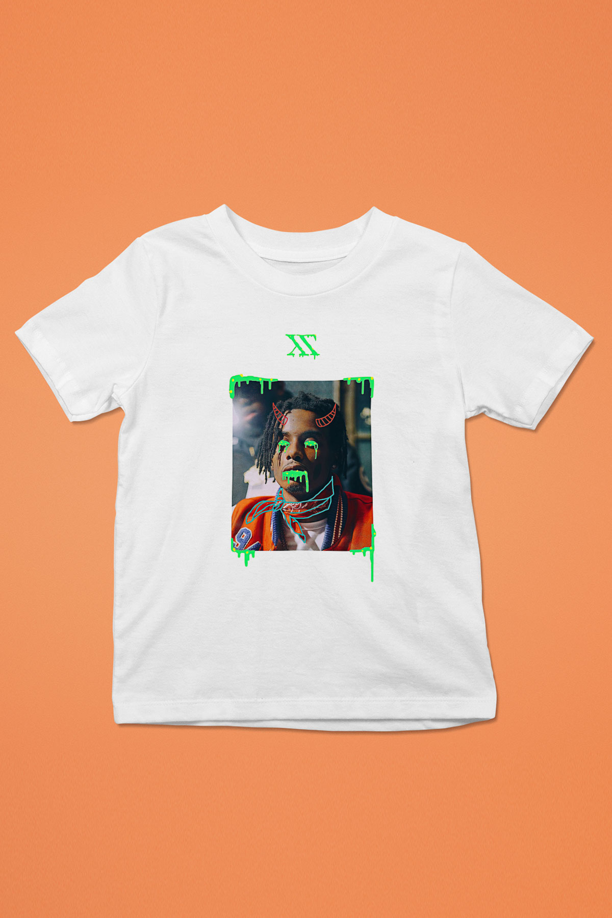 Playboi Carti Baskılı Beyaz Unisex Beyaz Çocuk Tişört - Tshirt