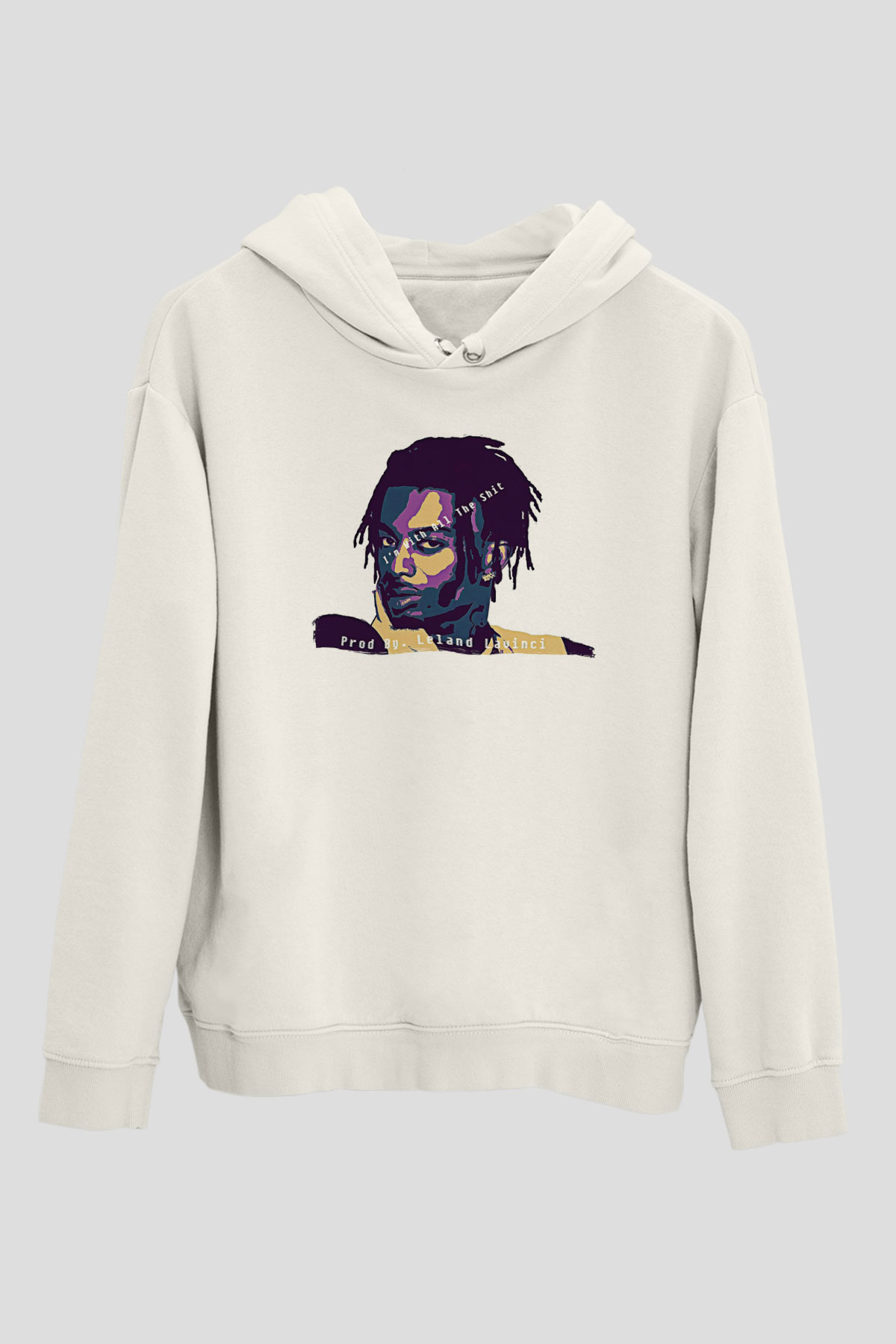 Playboi Carti Baskılı Beyaz Unisex Kapüşonlu Sweatshirt
