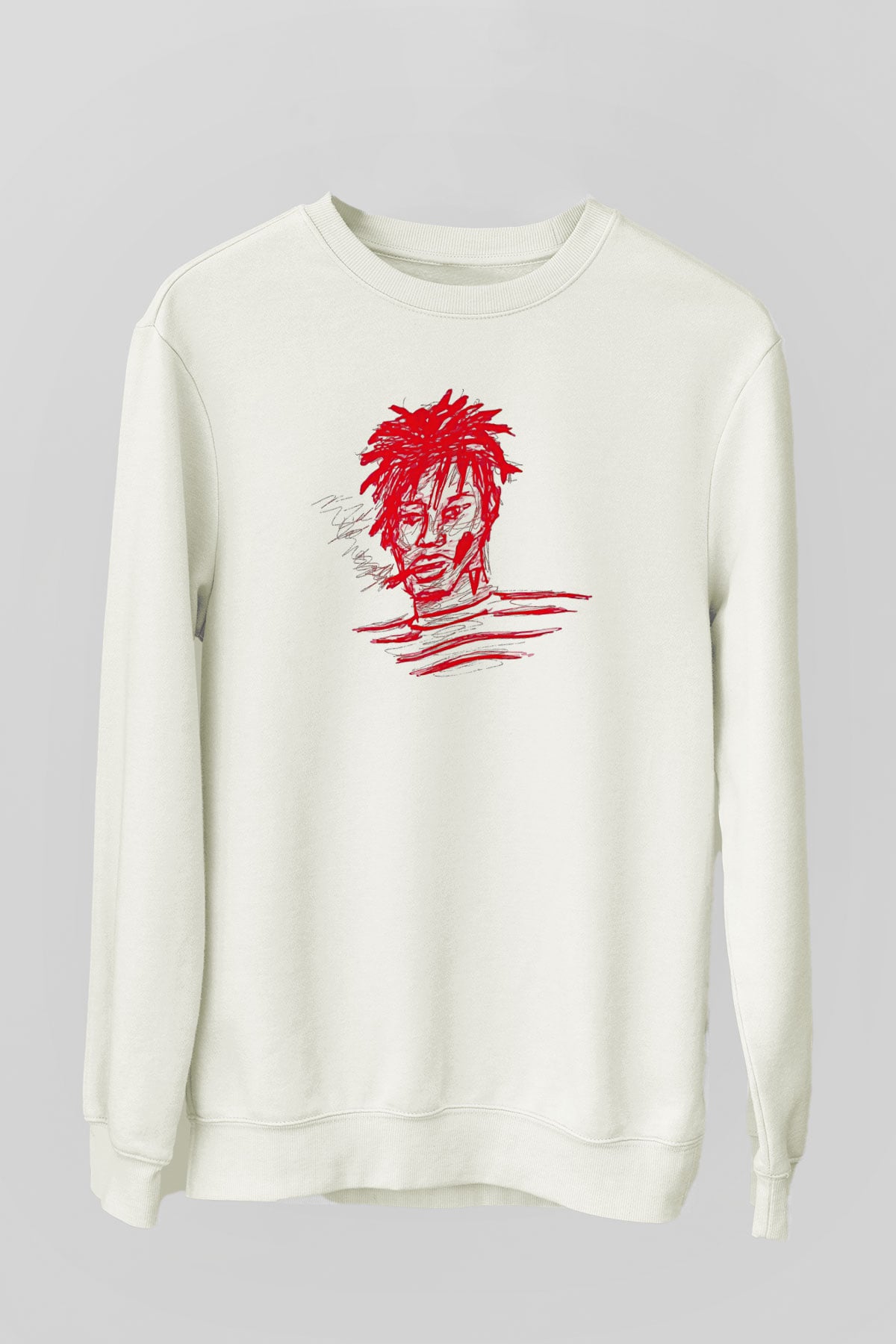 Playboi Carti Baskılı Beyaz Unisex Sweatshirt