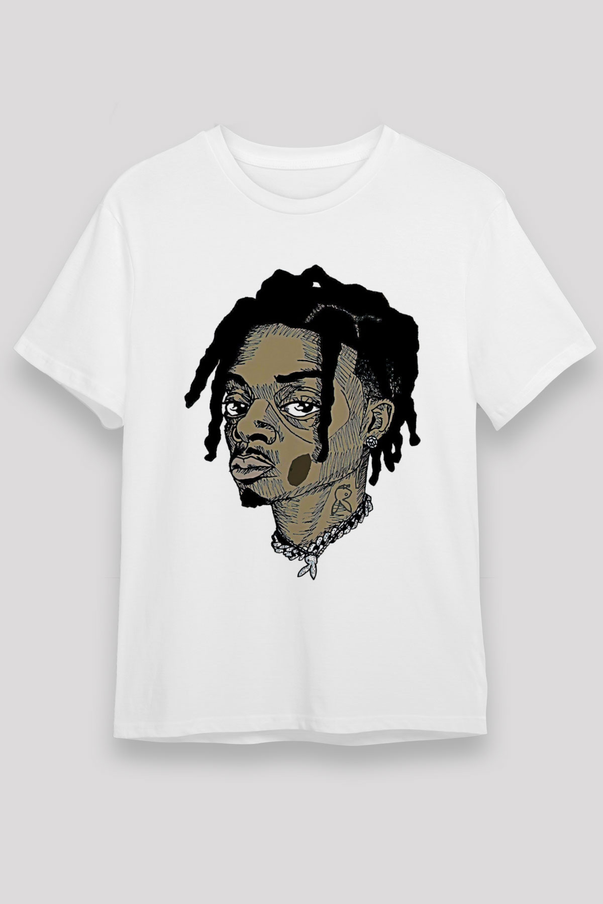 Playboi Carti Baskılı Unisex Beyaz Tişört - Tshirt