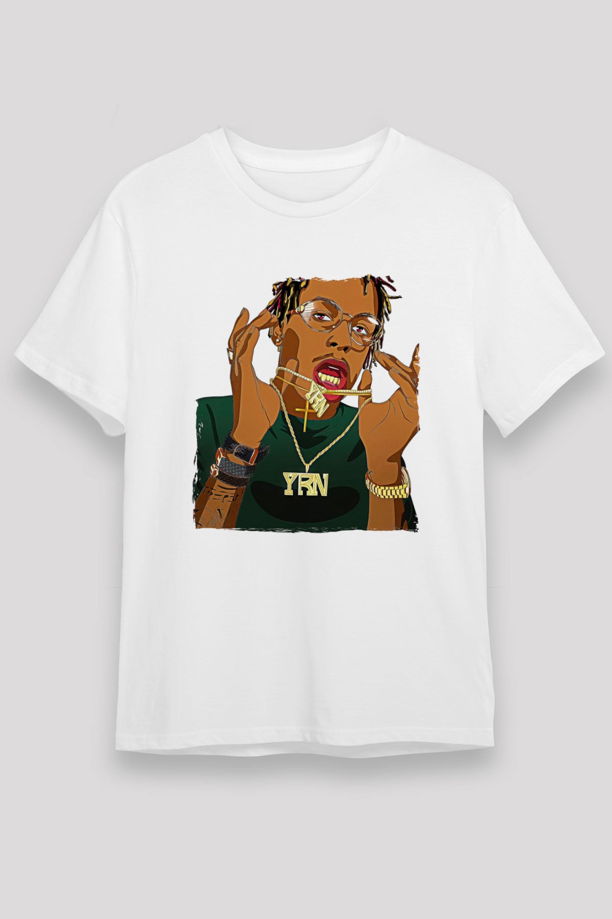 Playboi Carti Baskılı Unisex Beyaz Tişört - Tshirt