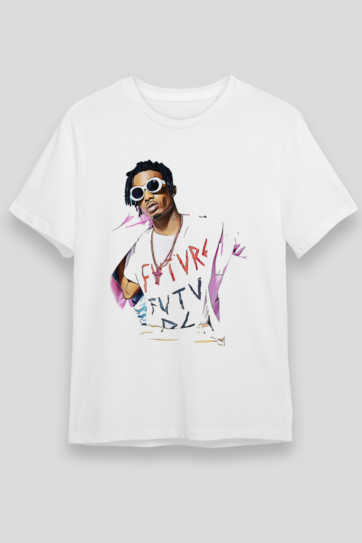 Playboi Carti Baskılı Unisex Beyaz Tişört - Tshirt