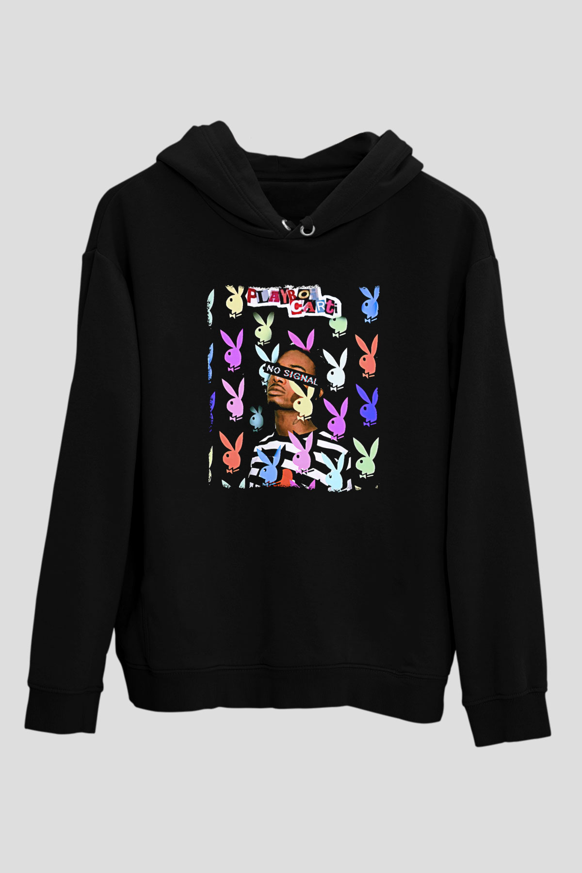 Playboi Carti Baskılı Unisex Siyah Hoodie