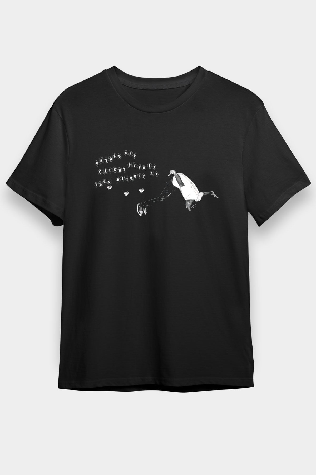 Playboi Carti Baskılı Unisex Siyah Tişört - Tshirt