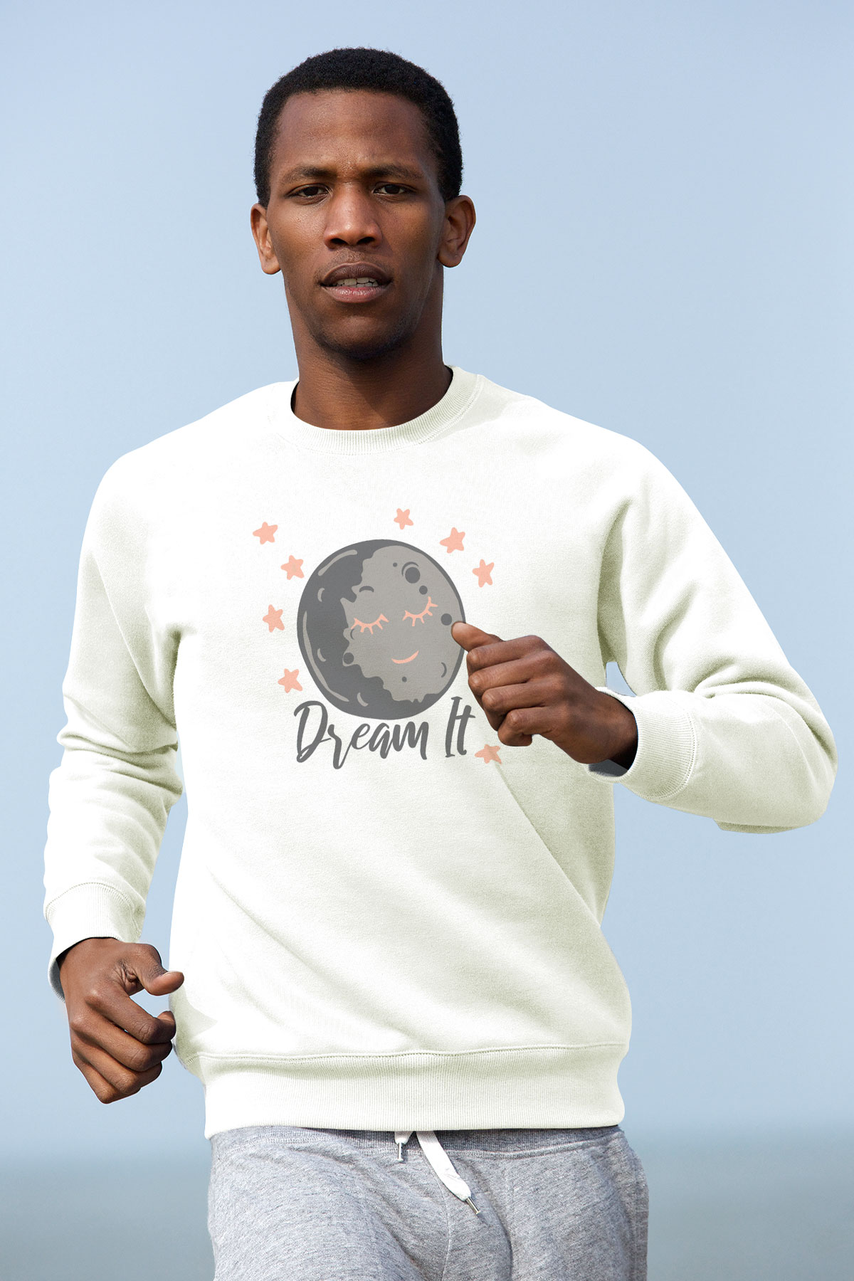 Plüton Beyaz Unisex Sweatshirt