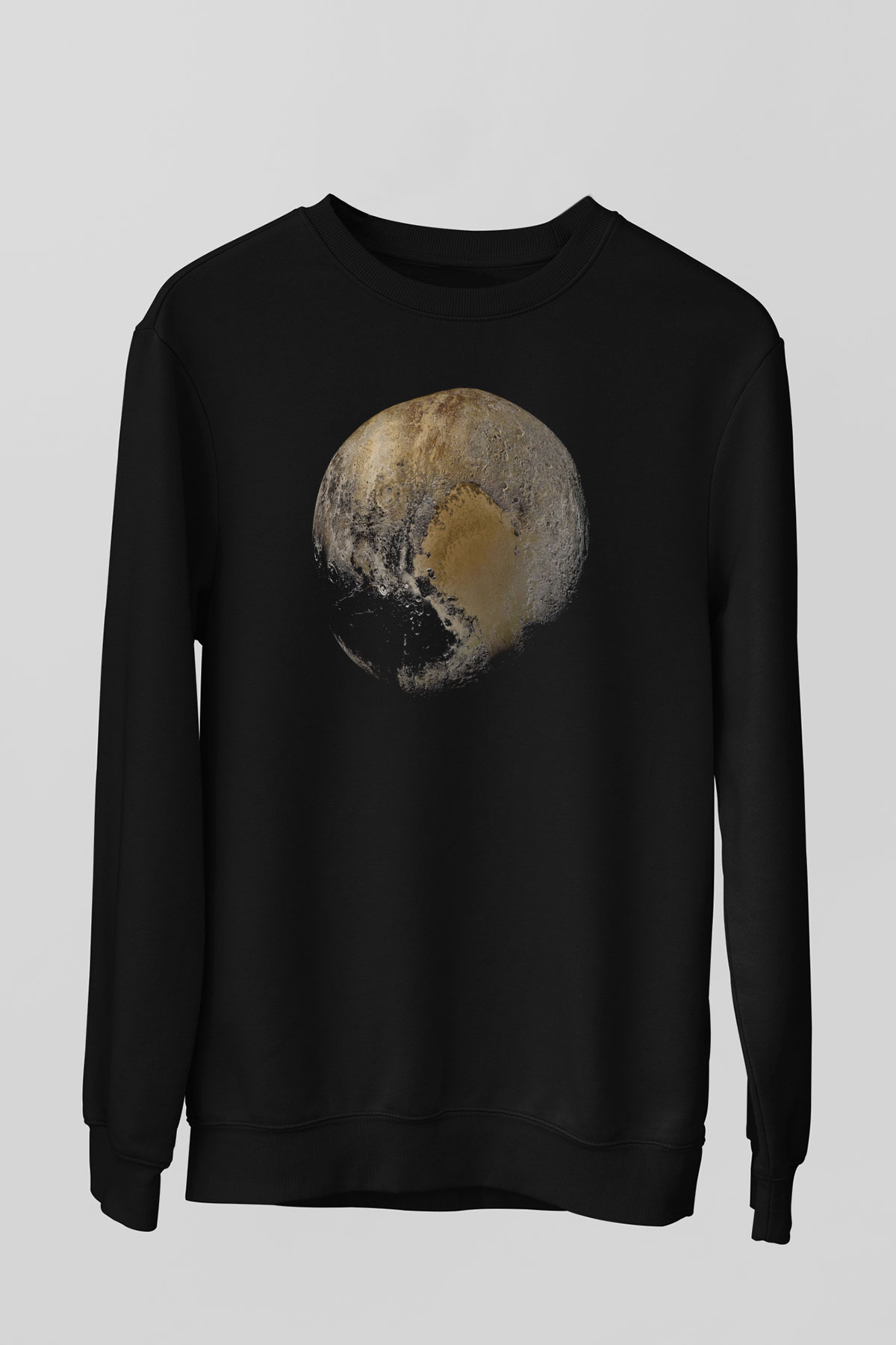 Plüton Siyah Unisex Sweatshirt