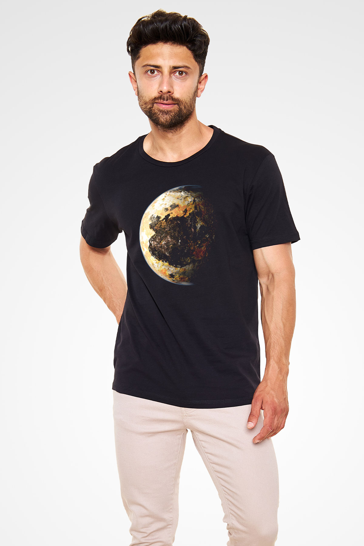 Plüton Siyah Unisex Tişört T-Shirt - TişörtFabrikası