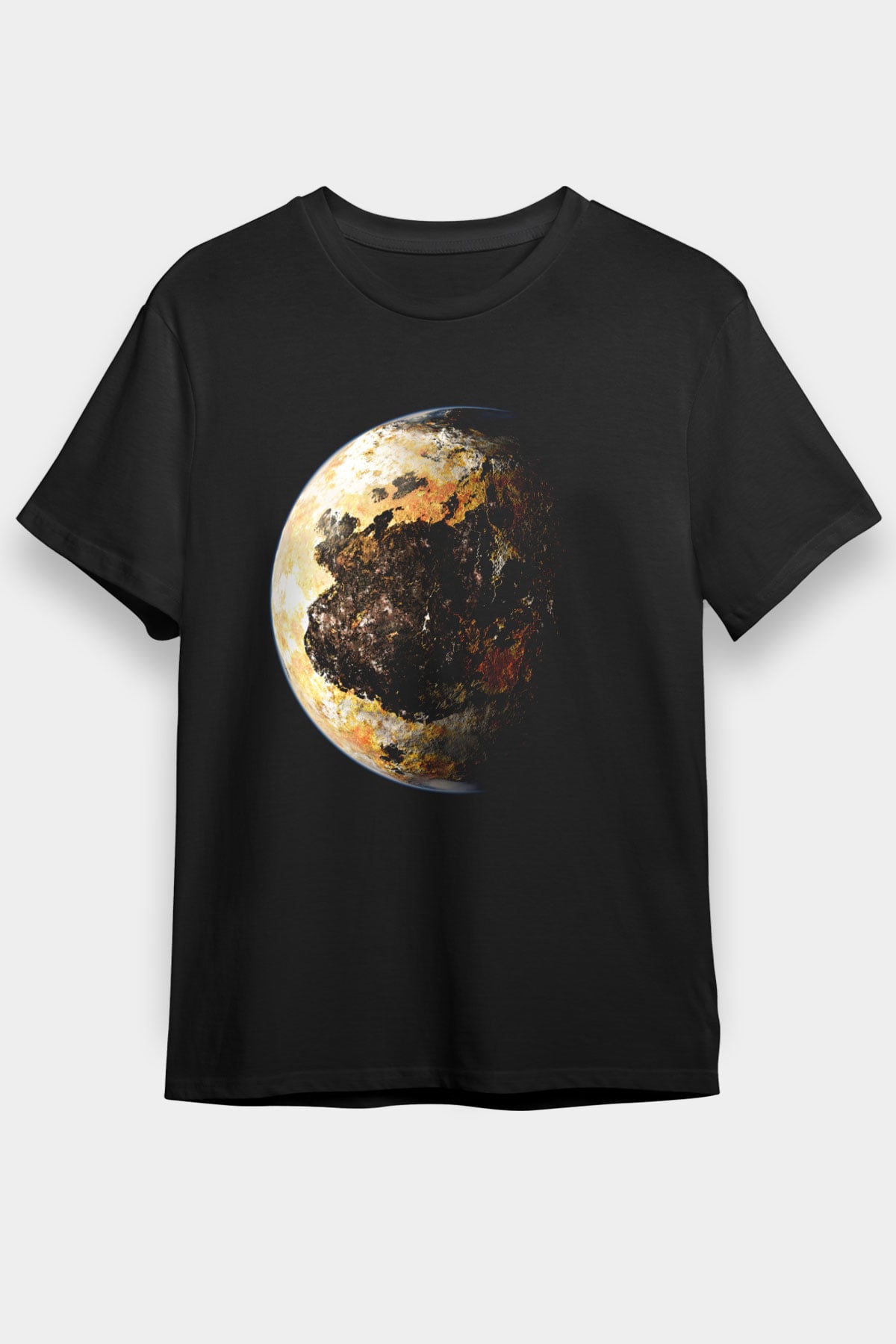 Plüton Siyah Unisex Tişört T-Shirt - TişörtFabrikası