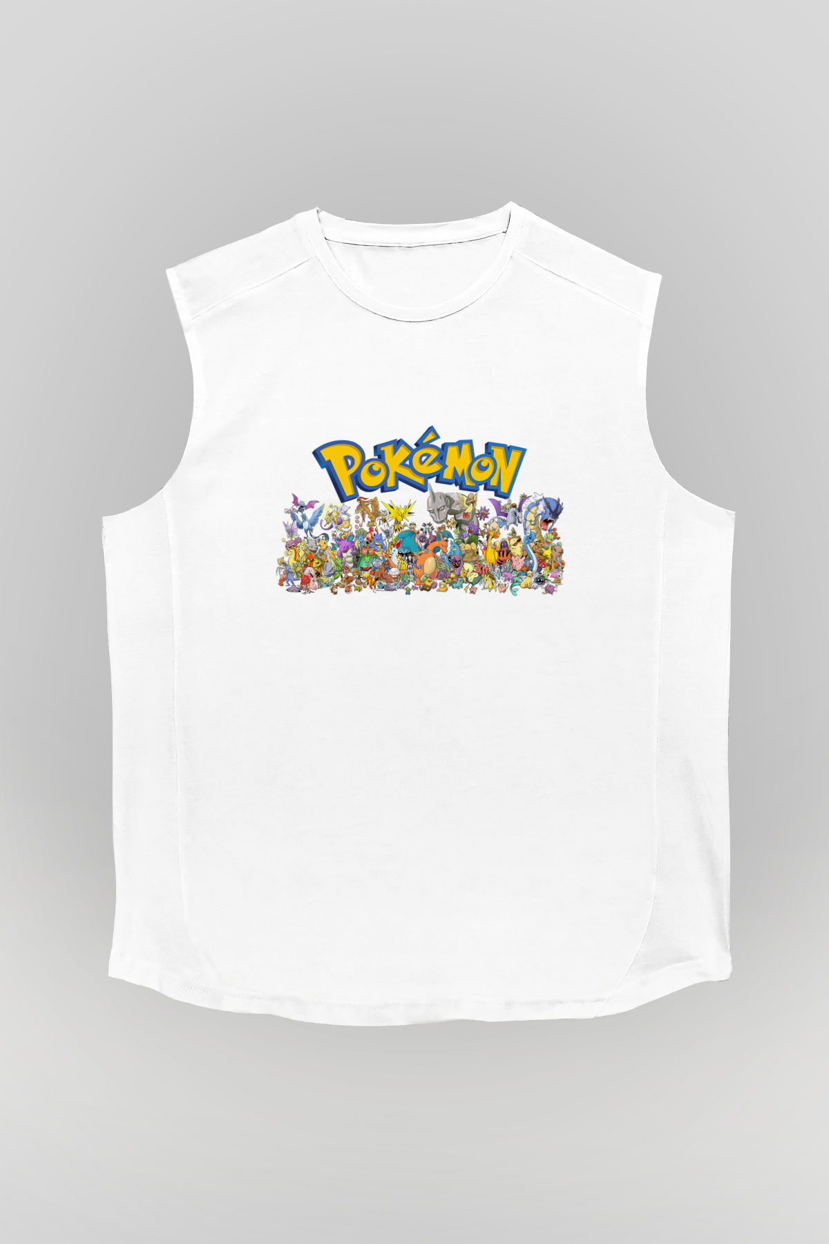 Pokemon Beyaz Unisex Kolsuz Tişört
