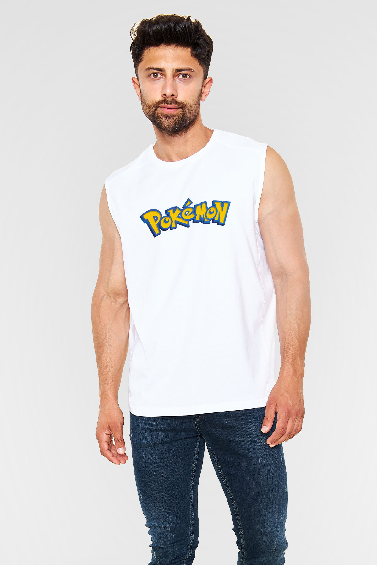 Pokemon Beyaz Unisex Kolsuz Tişört