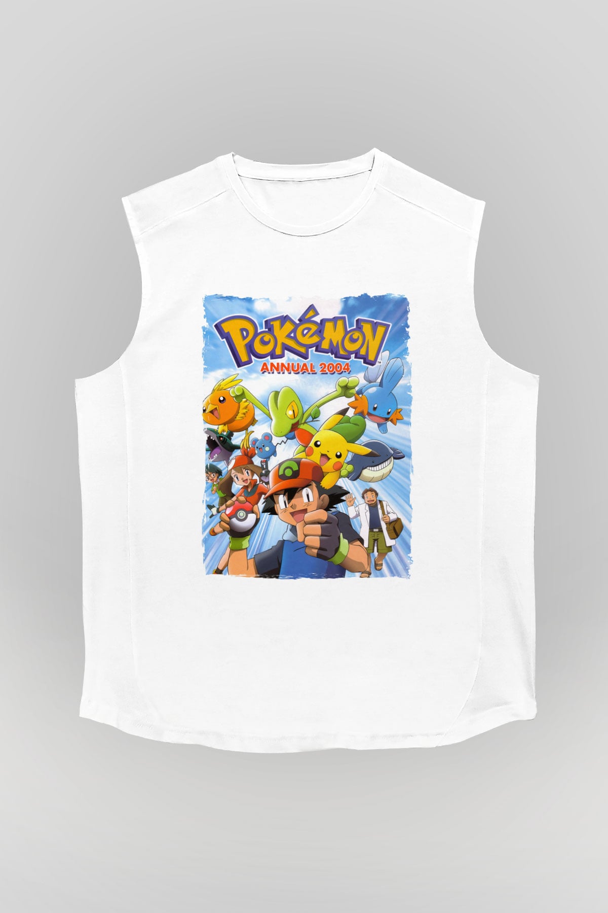 Pokemon Beyaz Unisex Kolsuz Tişört