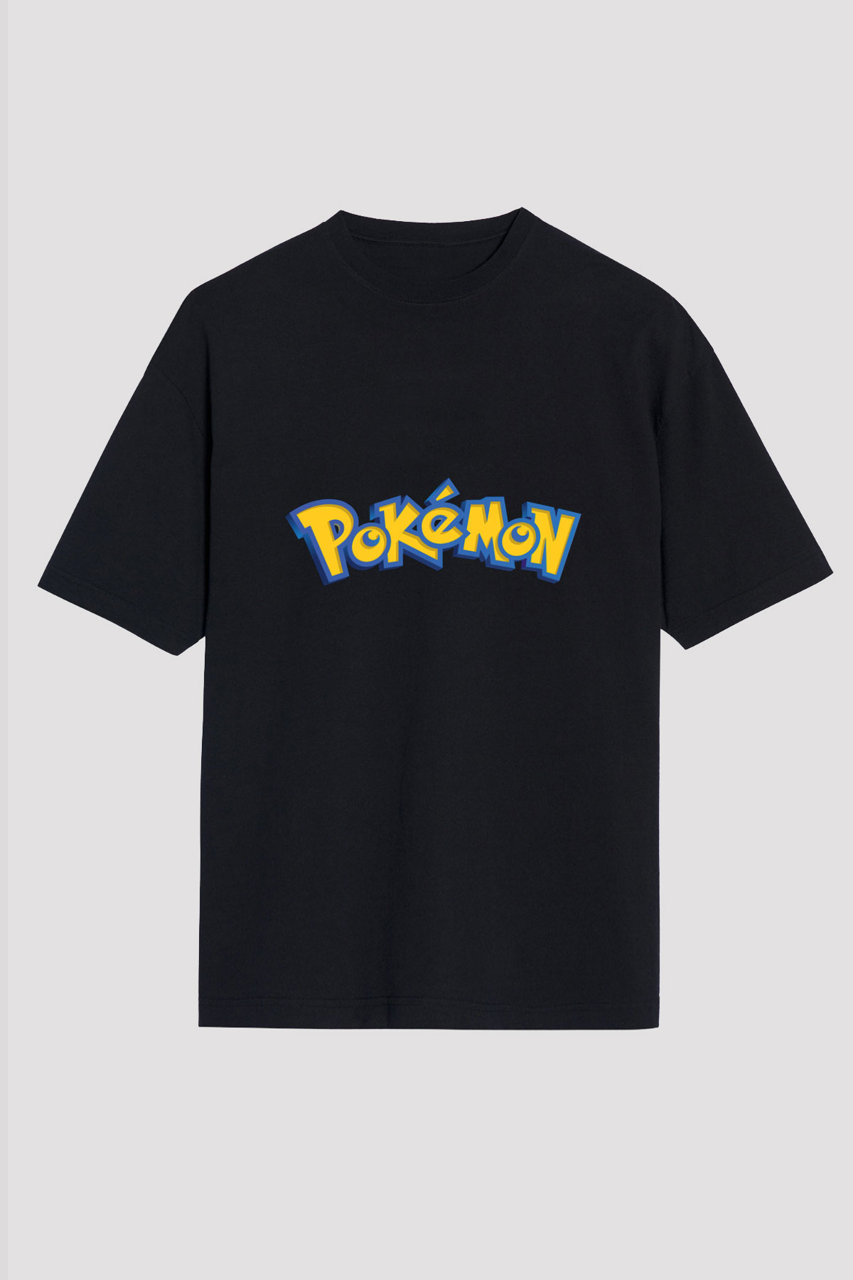 Pokemon Siyah Unisex Oversize Tişört T-Shirt