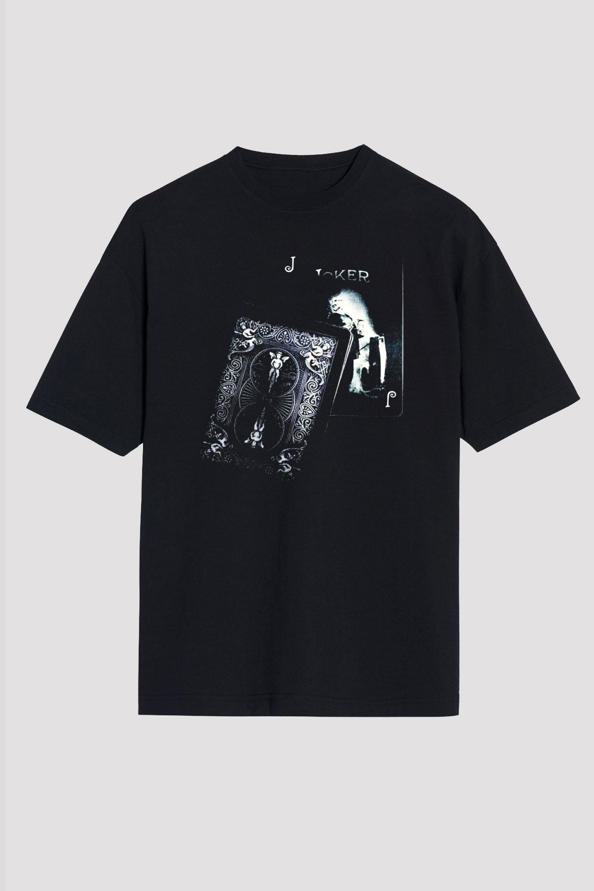 Poker Siyah Unisex Oversize Tişört T-Shirt