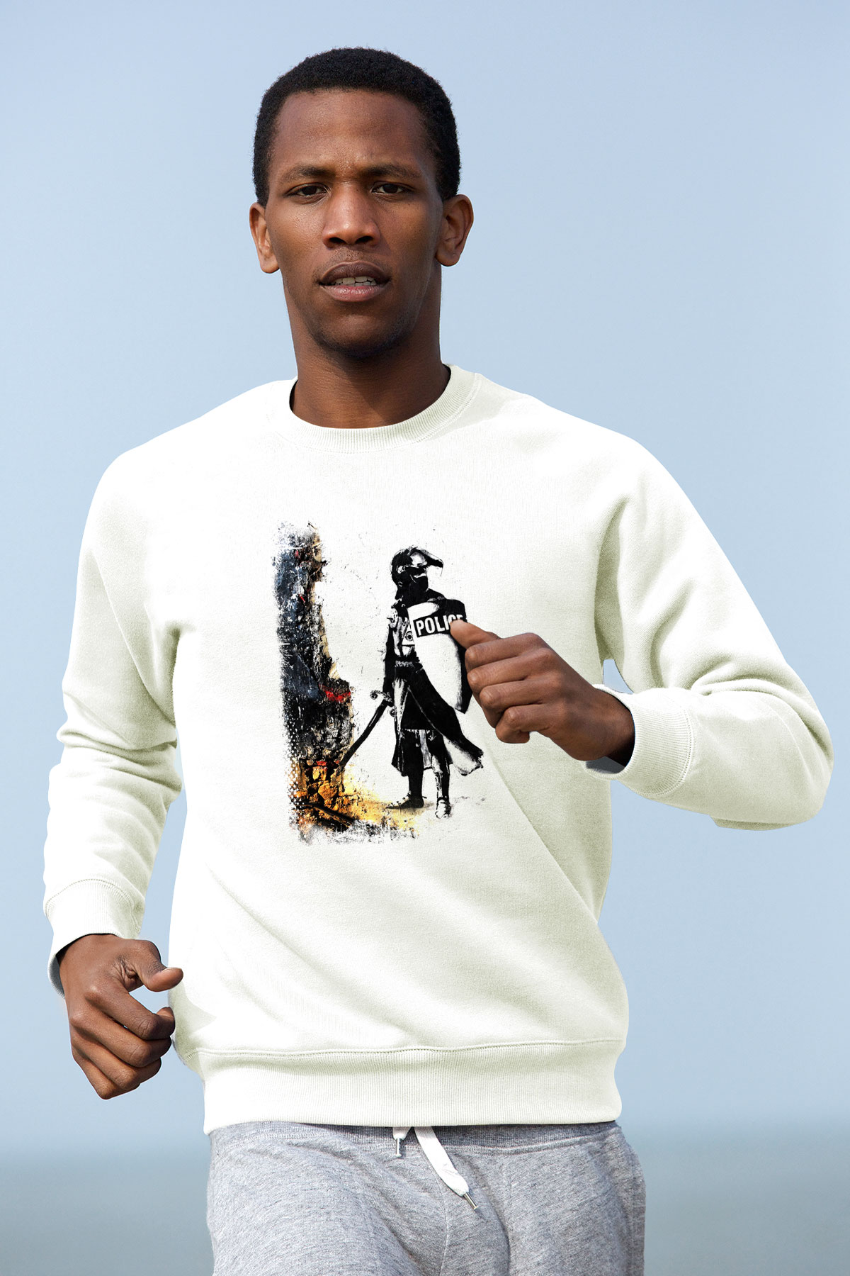 Polis Beyaz Unisex Sweatshirt