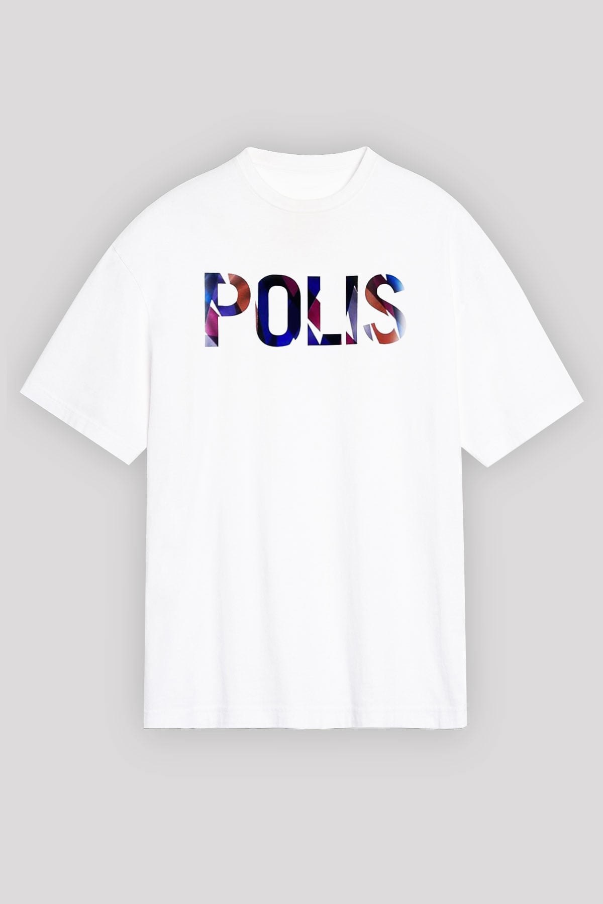 Polis Beyaz Oversize Tişört Oversize T-shirt - TişörtFabrikası