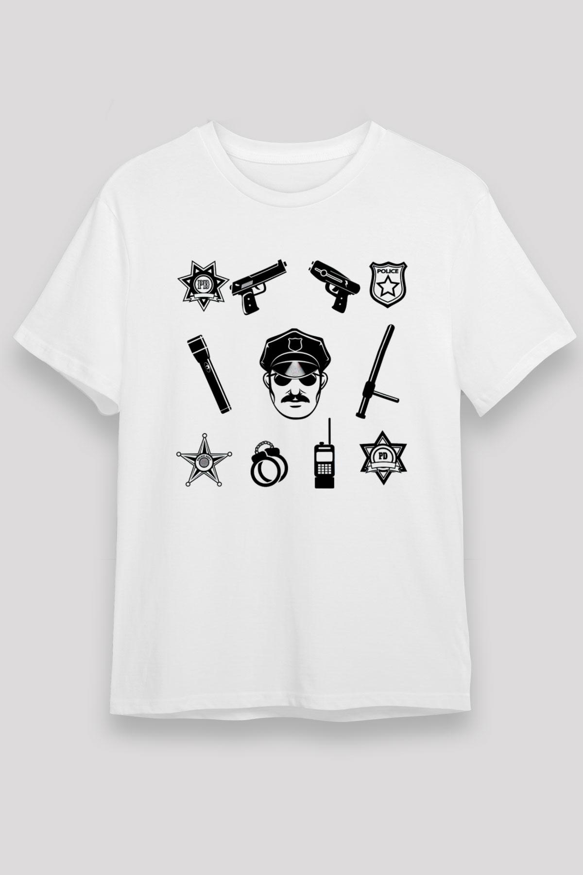 Polis Beyaz Unisex Tişört T-Shirt - TişörtFabrikası