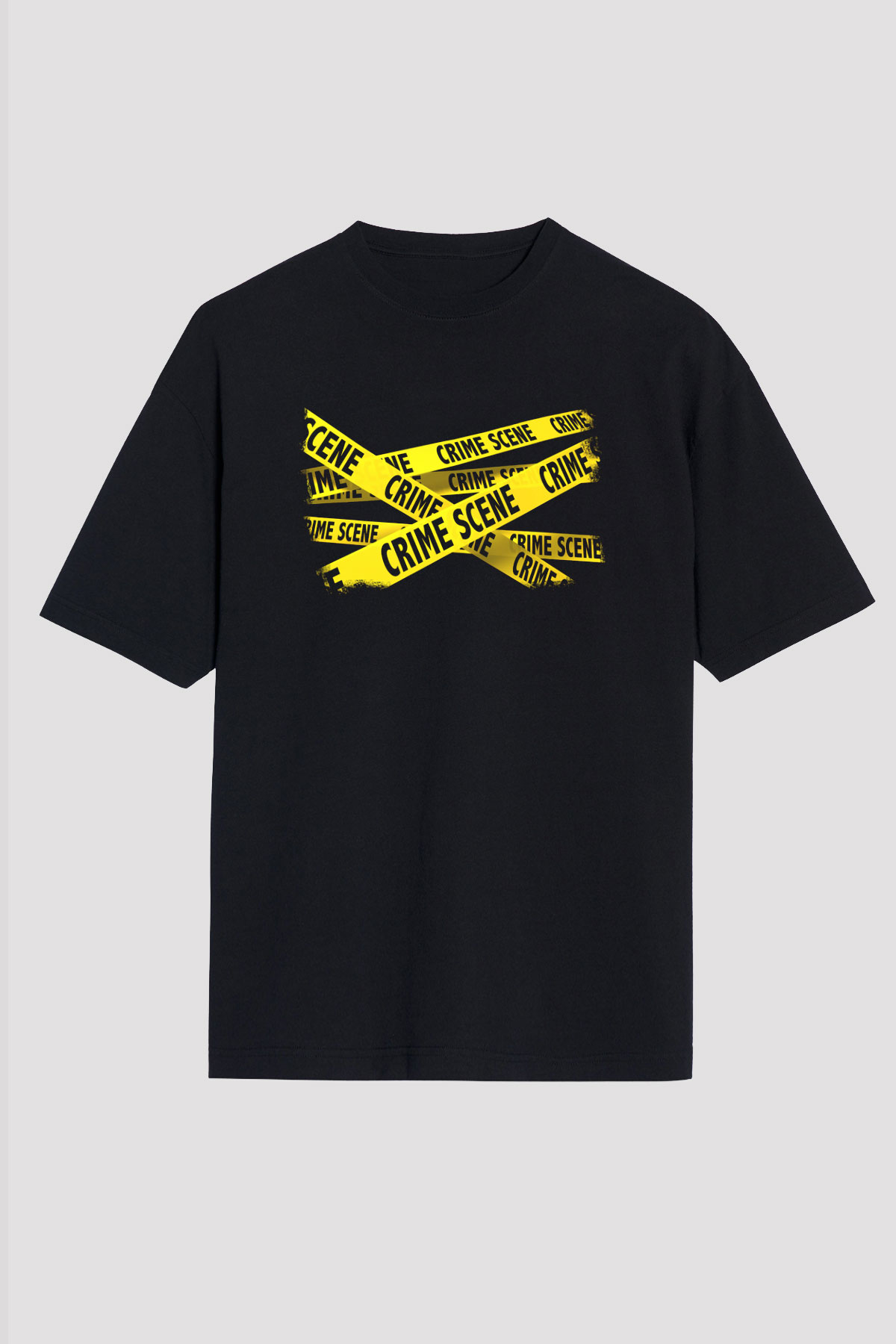 Polis Siyah Unisex Oversize Tişört T-Shirt
