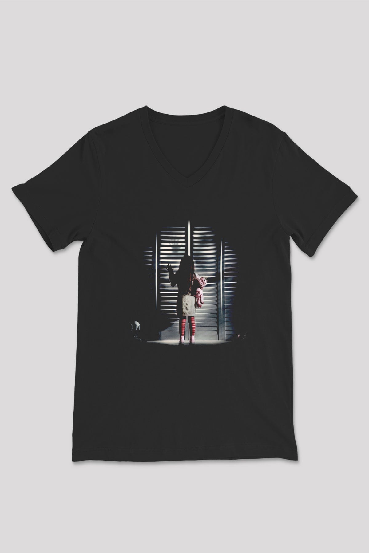 Poltergeist Siyah Unisex  V Yaka Tişört