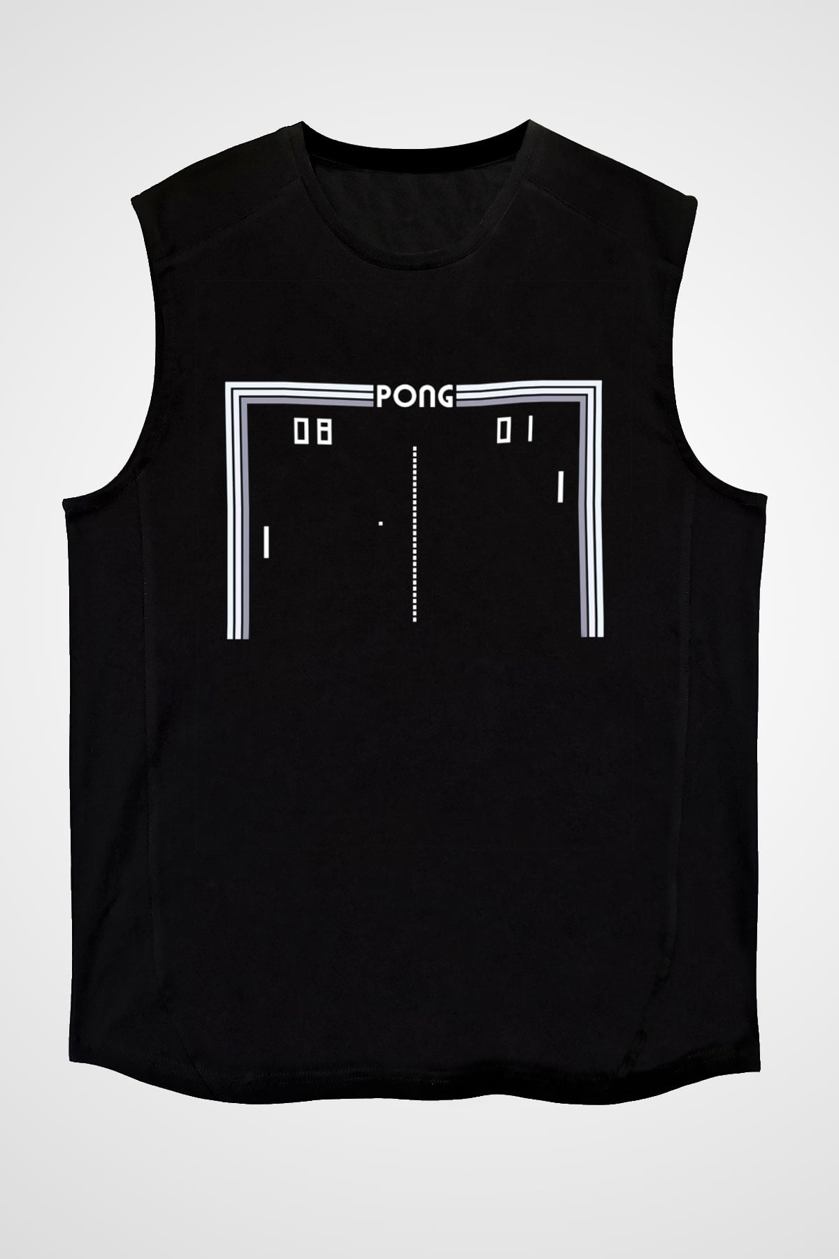 Pong Siyah Unisex  Kolsuz Tişört