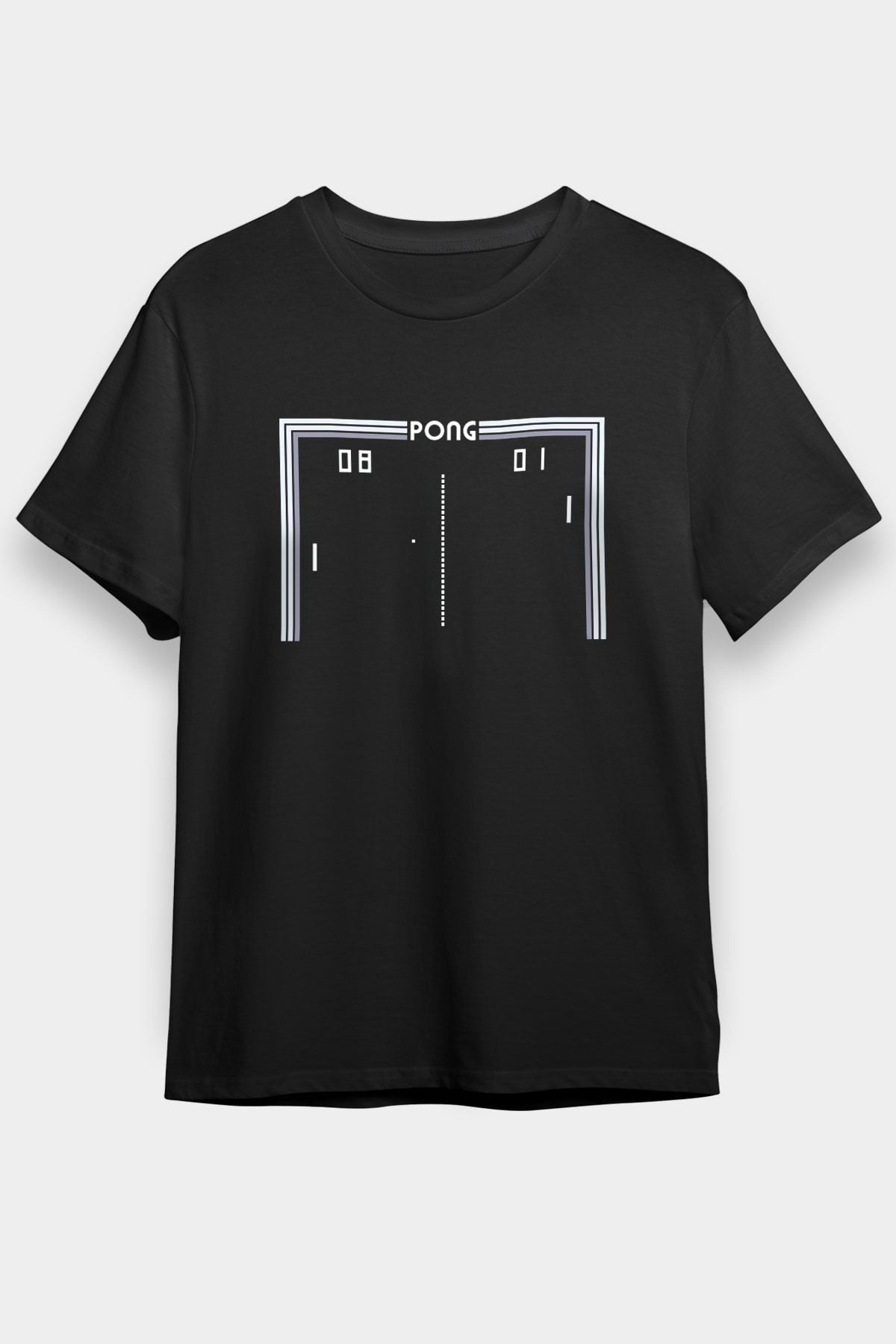Pong Siyah Unisex Tişört