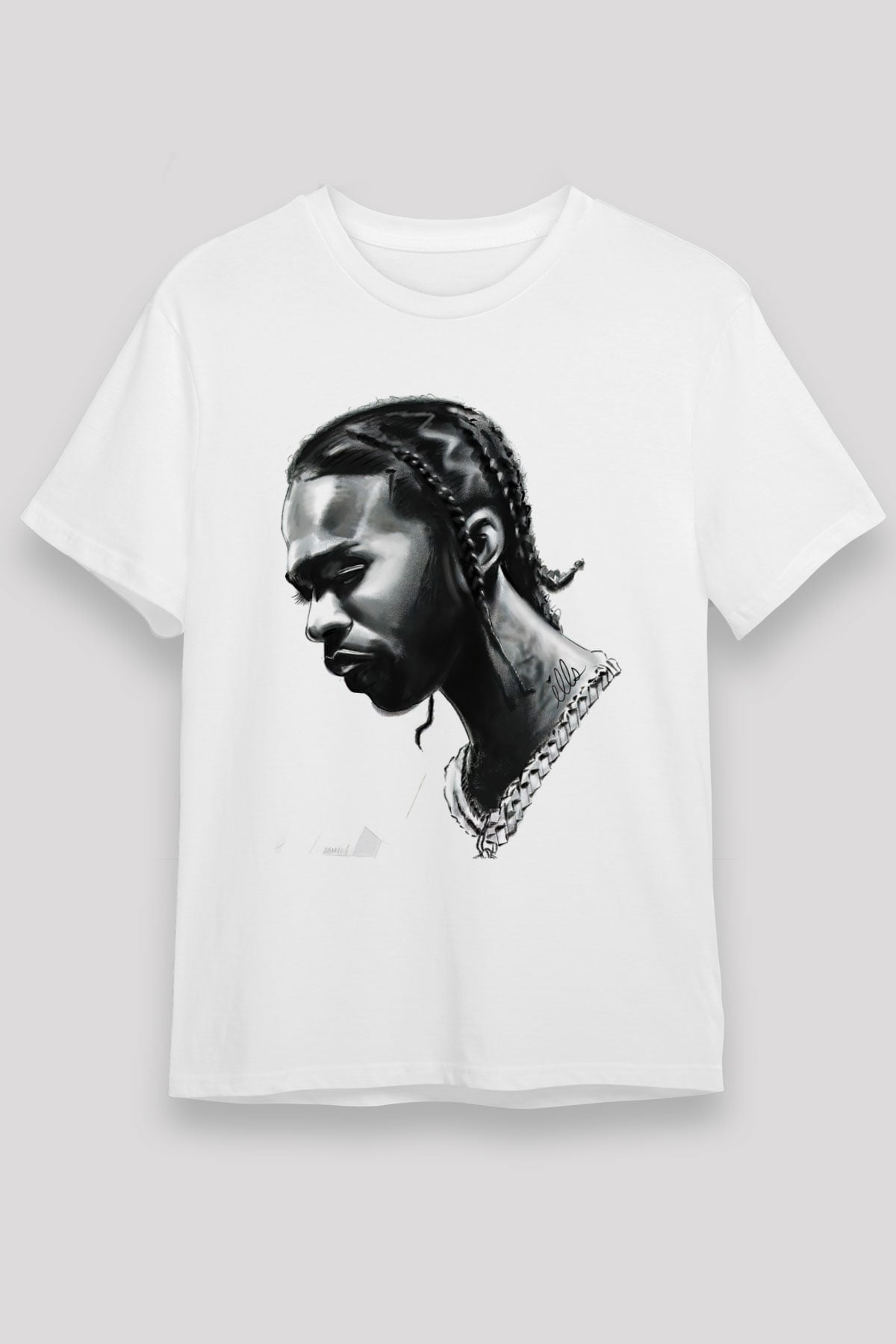 Pop Smoke Baskılı Unisex Beyaz Tişört - Tshirt