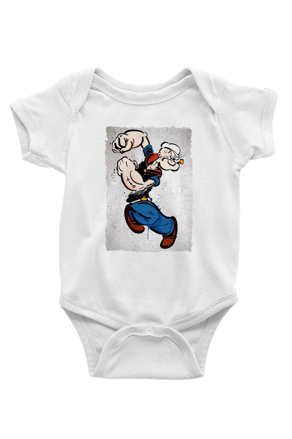 Popeye Beyaz Bebek Body - Zıbın