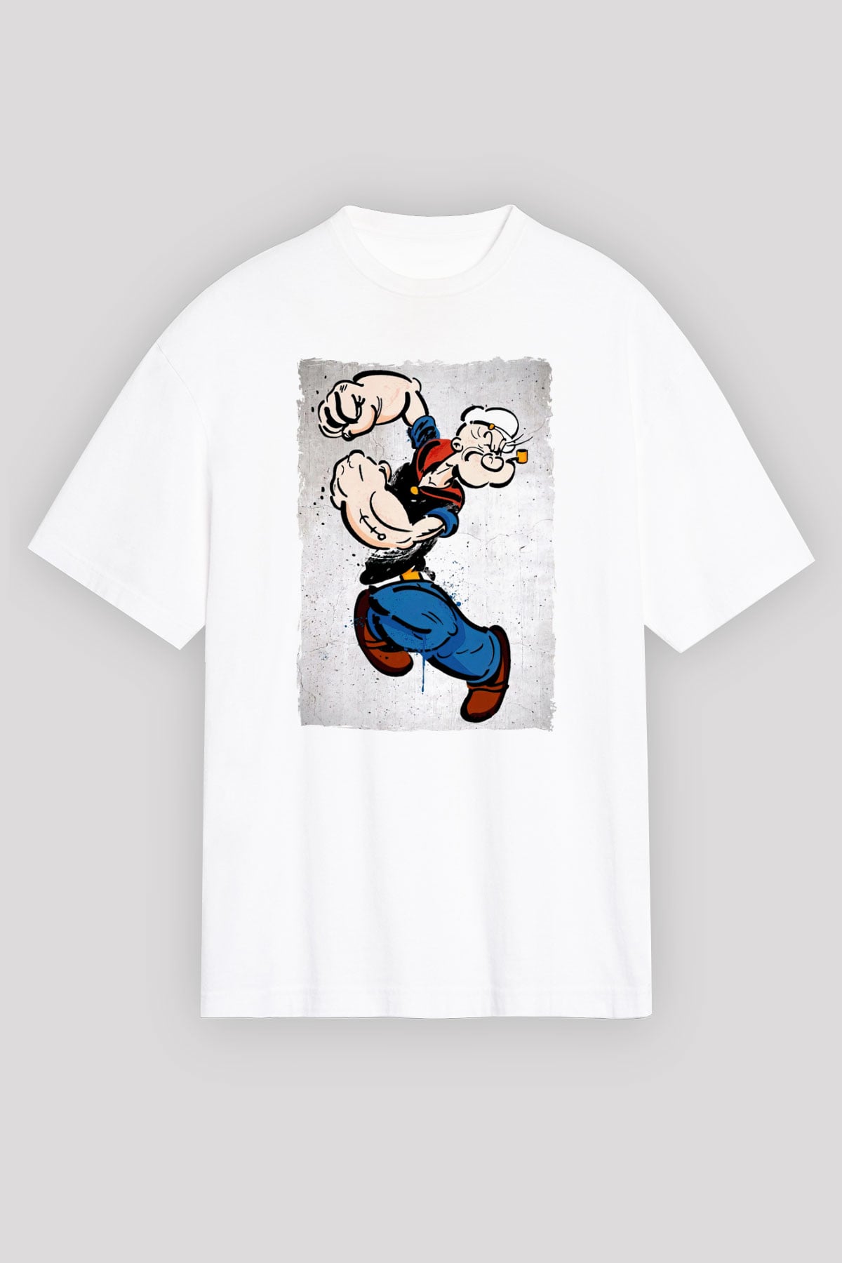 Popeye Beyaz Oversize Tişört