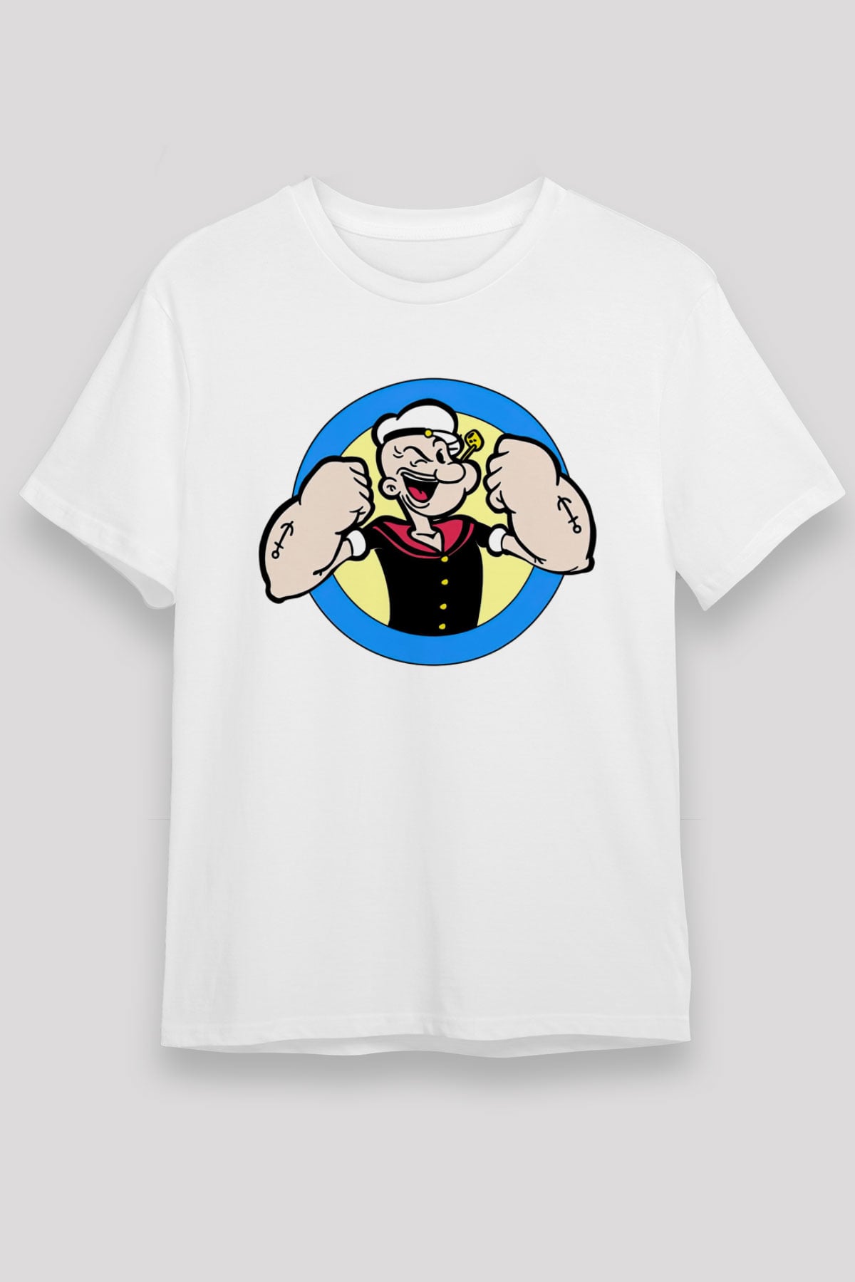 Popeye Beyaz Unisex Tişört T-Shirt