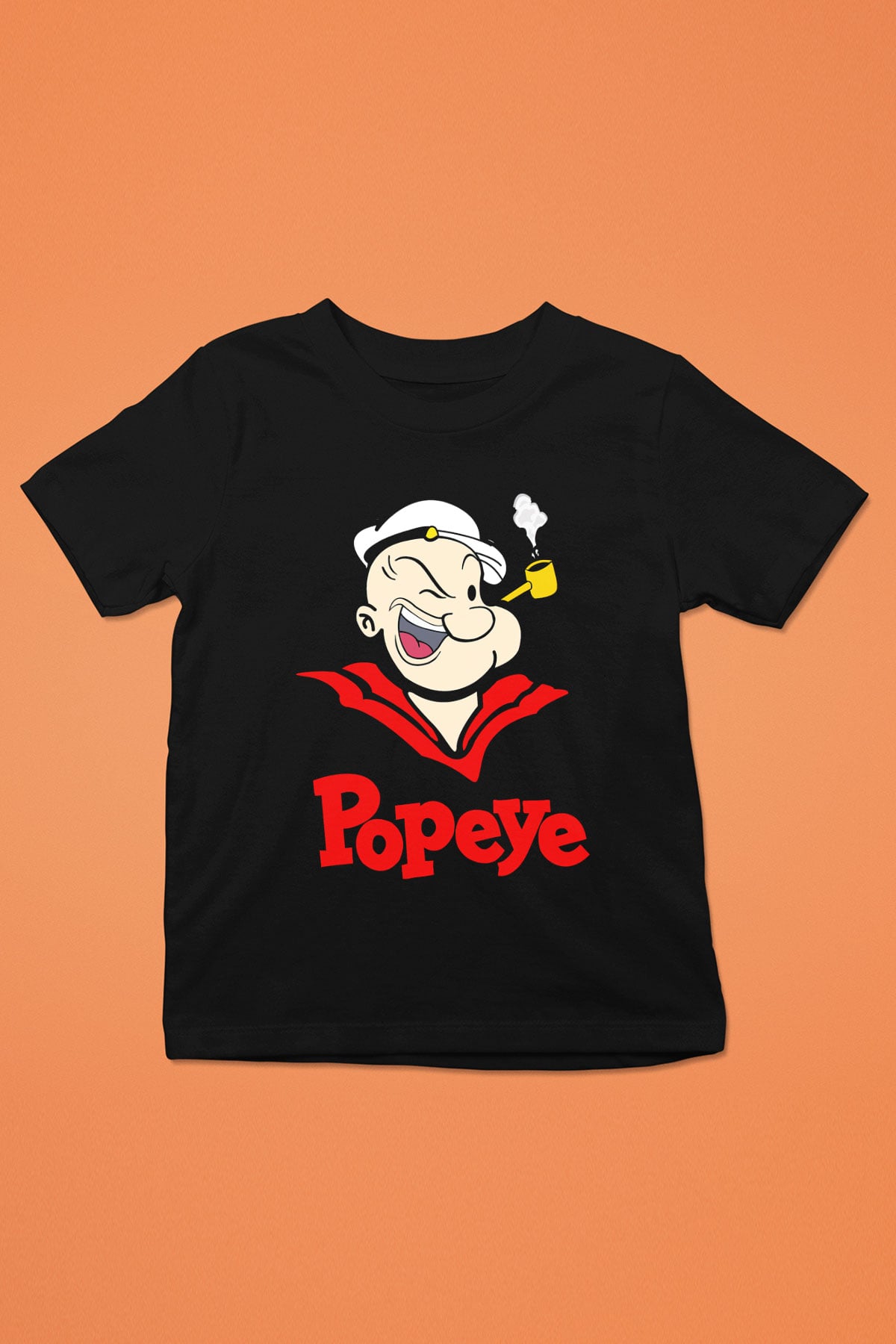 Popeye Siyah Unisex  Çocuk Tişört