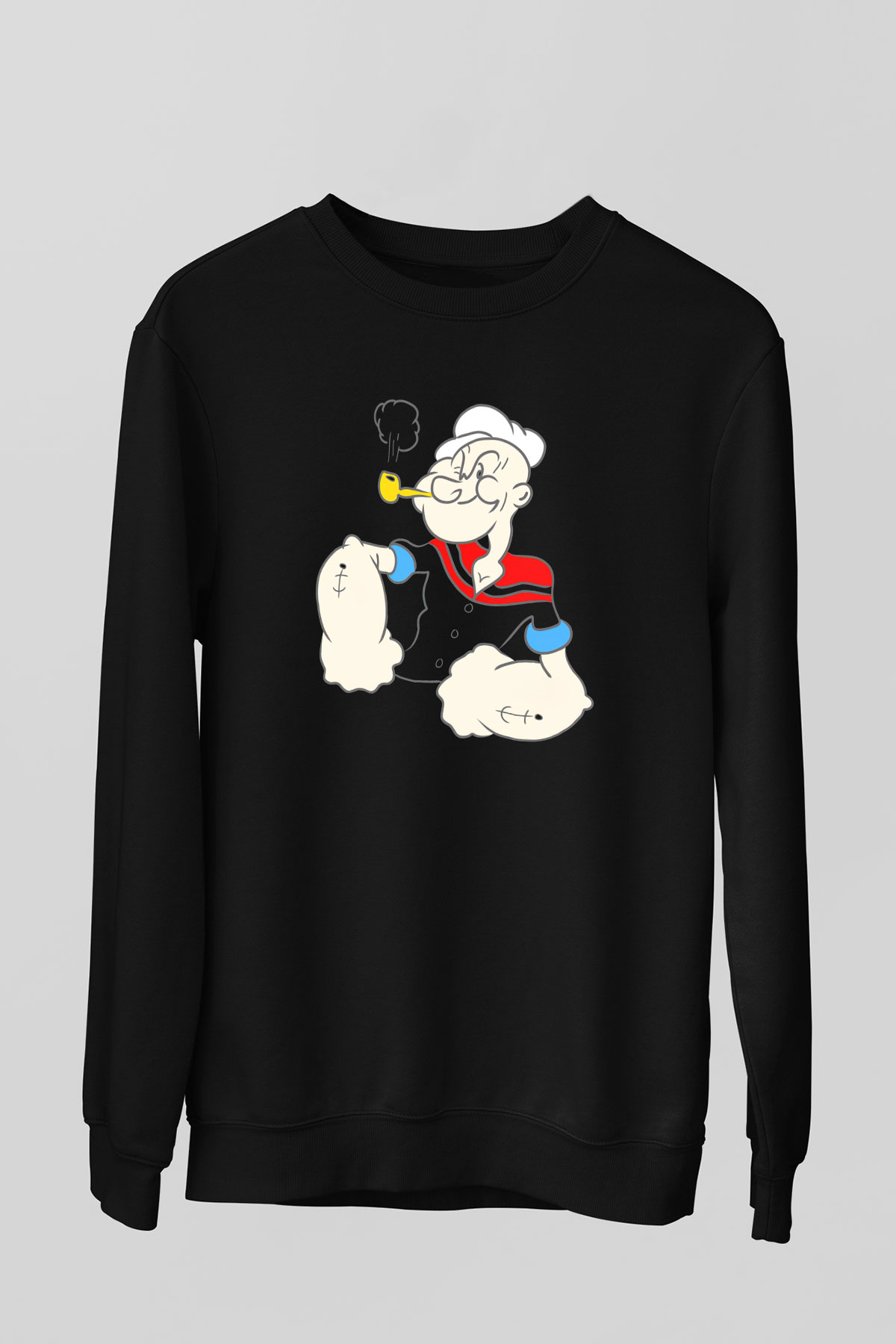 Popeye Siyah Unisex Sweatshirt