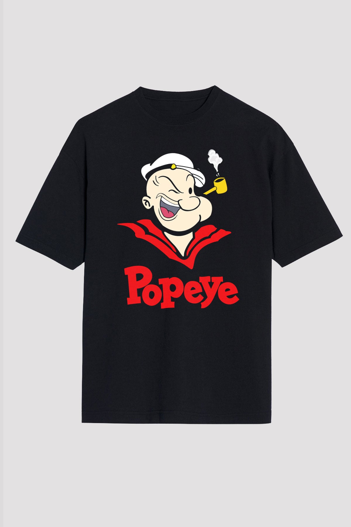 Popeye Siyah Oversize Tişört