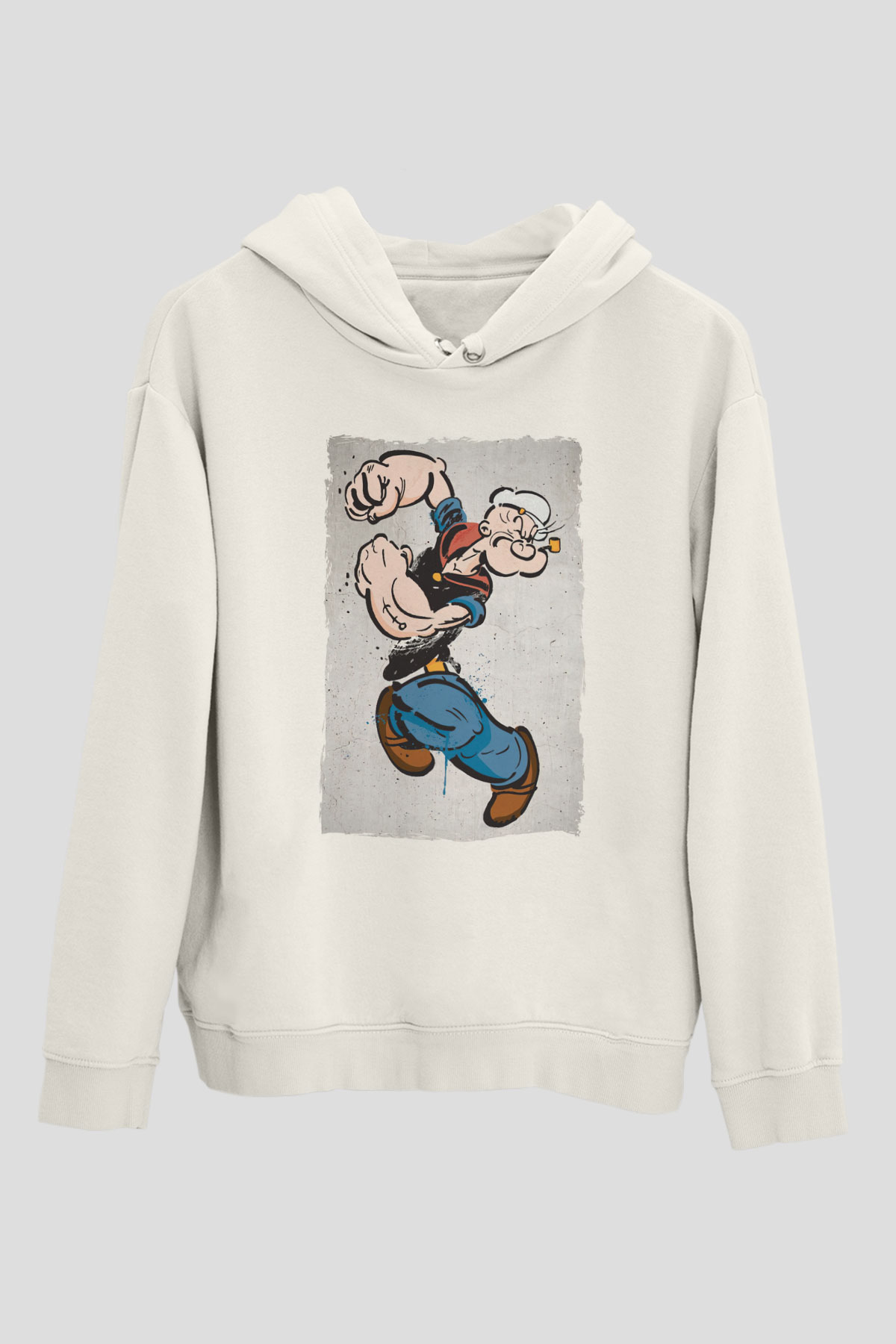 Popeye Temel ReisBeyaz  Unisex Hoodie