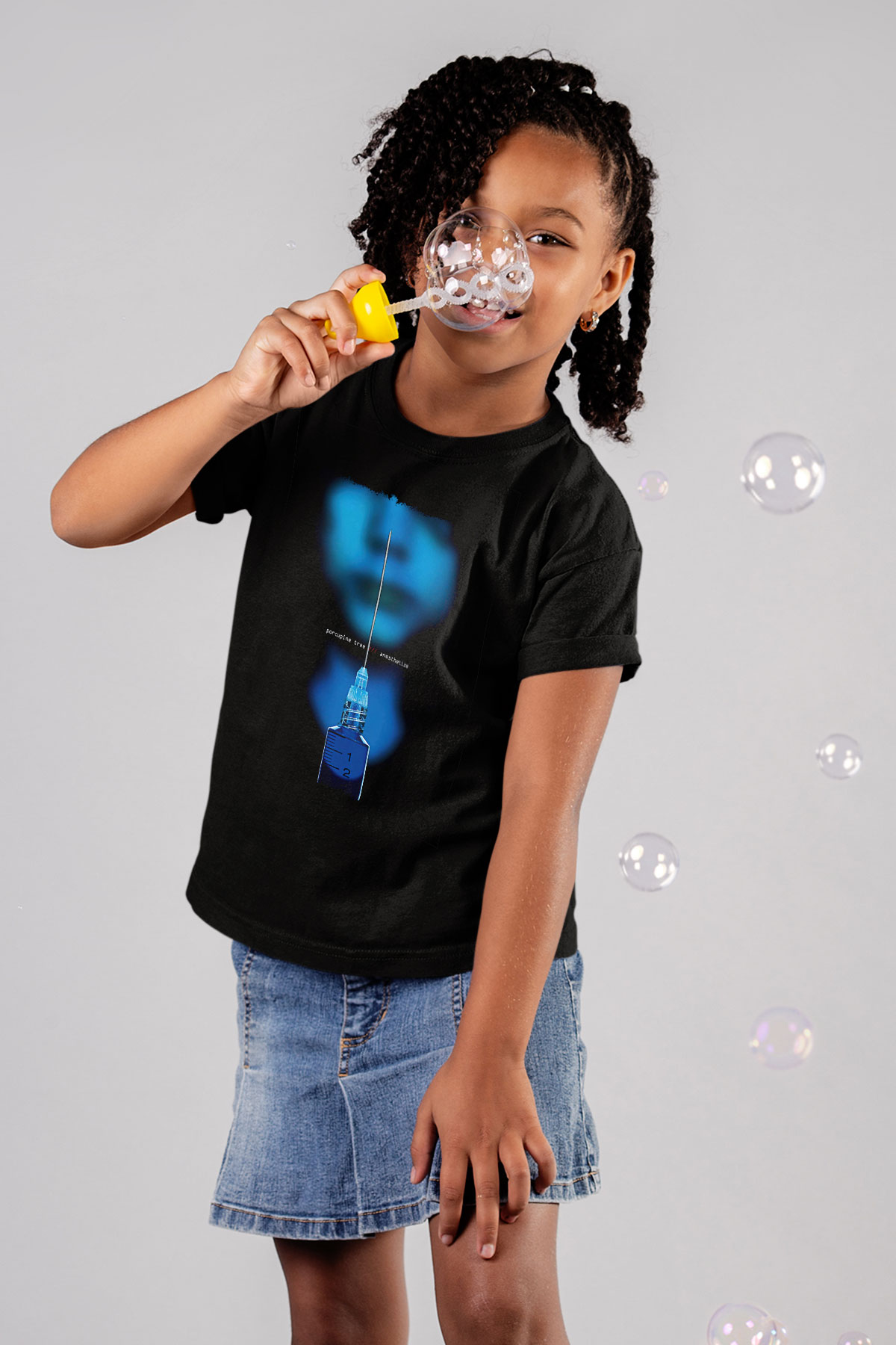 Porcupine Tree Baskılı Unisex Siyah Çocuk Tişört - Tshirt