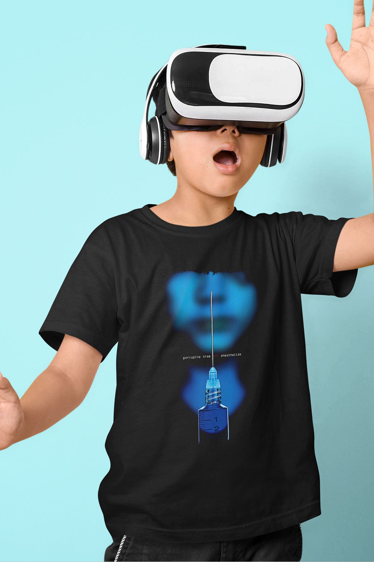 Porcupine Tree Baskılı Unisex Siyah Çocuk Tişört - Tshirt