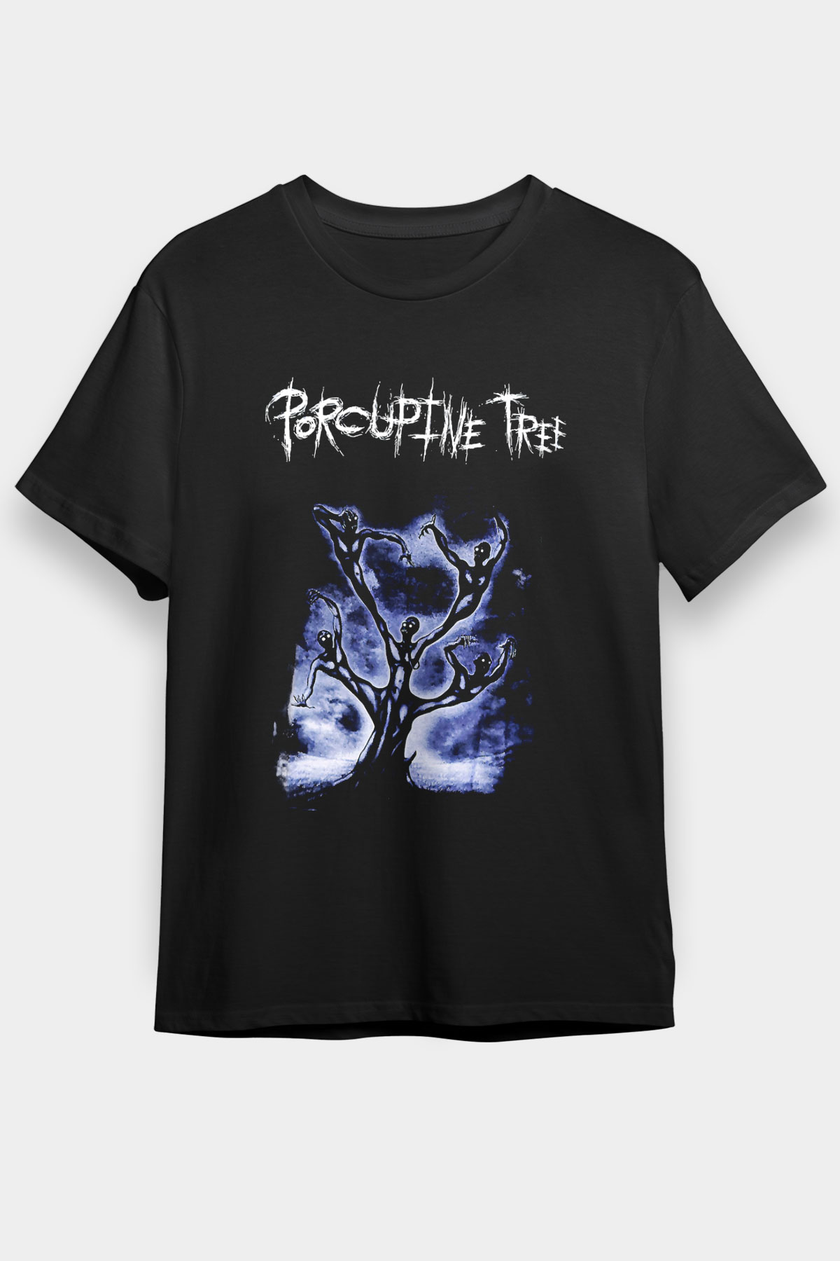 Porcupine Tree Baskılı Unisex Siyah Tişört - Tshirt