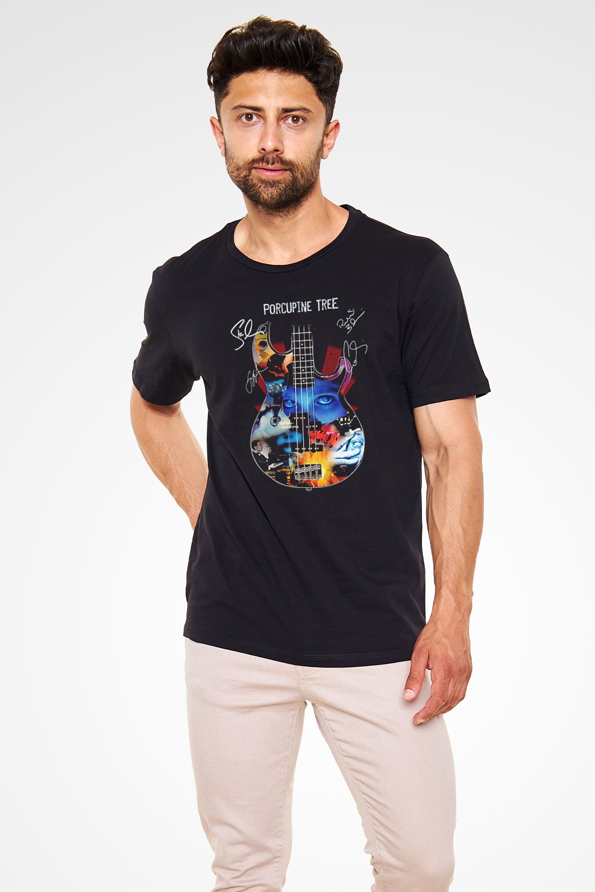 Porcupine Tree Baskılı Unisex Siyah Tişört - Tshirt